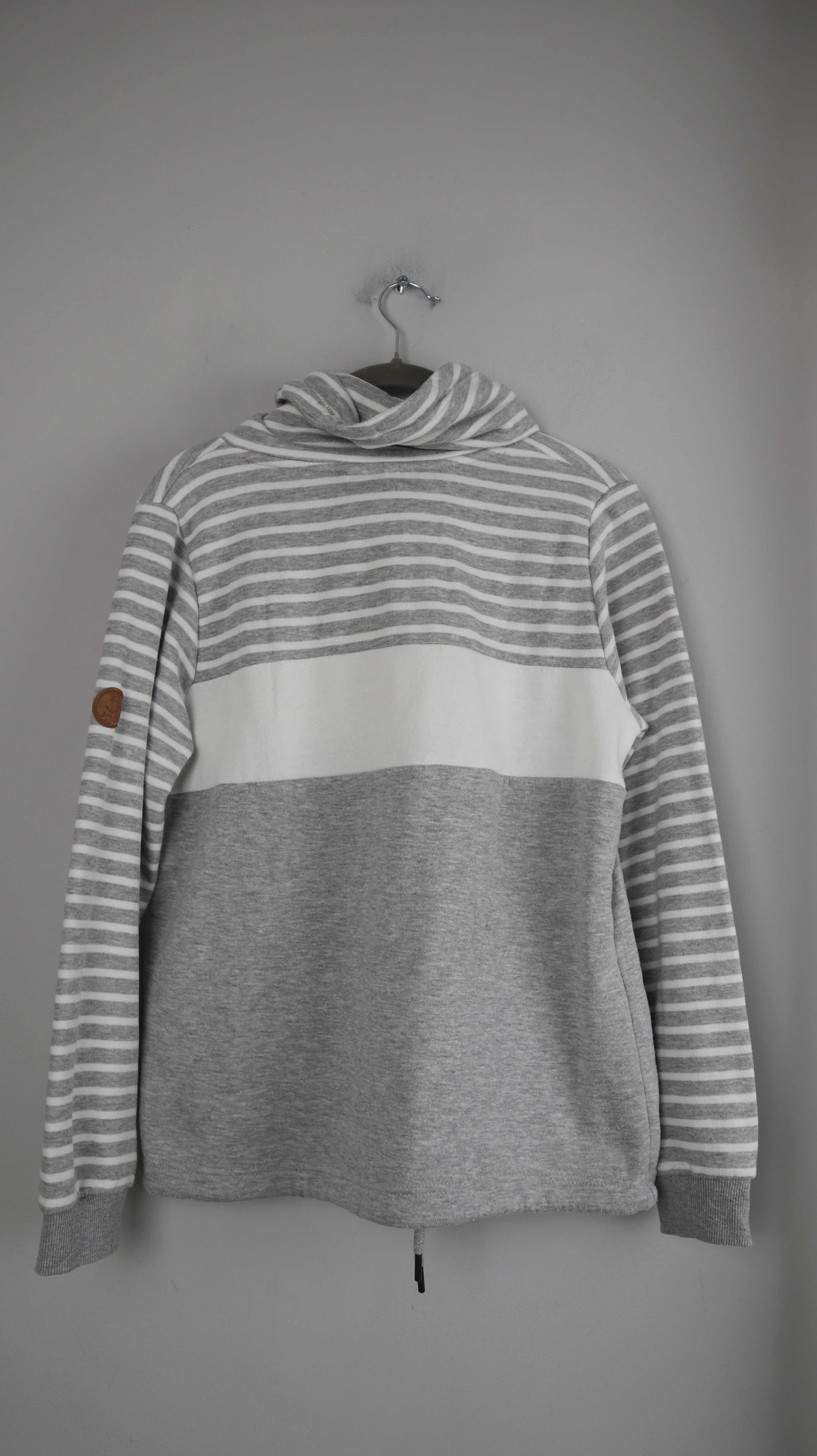 Gina Pullover Sweater grau 36 S basic gestreift Rollkragenpullover