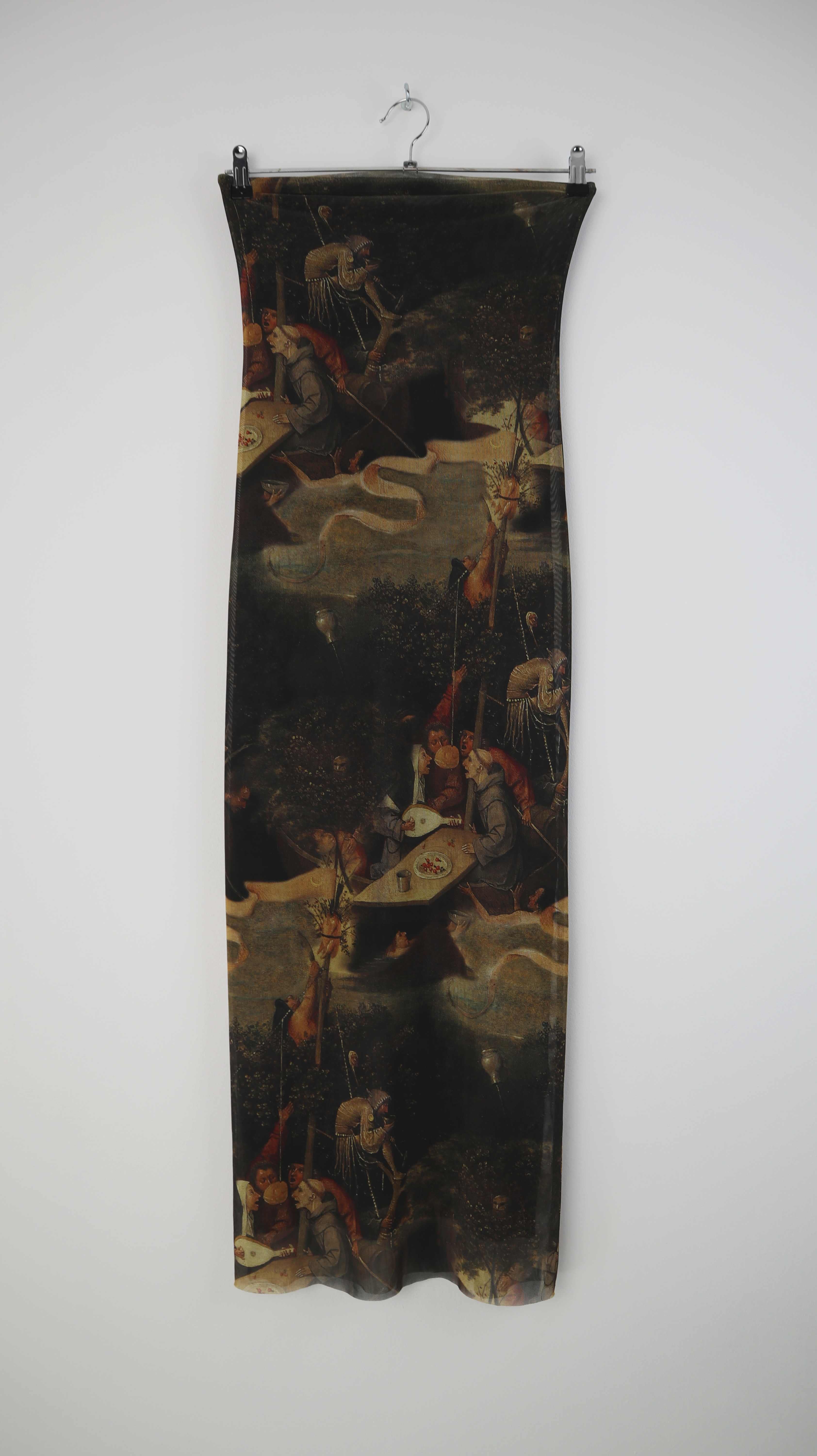 Zara Hieronymus Bosch Kleid Schlauchkleid Tubekleid 36 S Grün schwarz