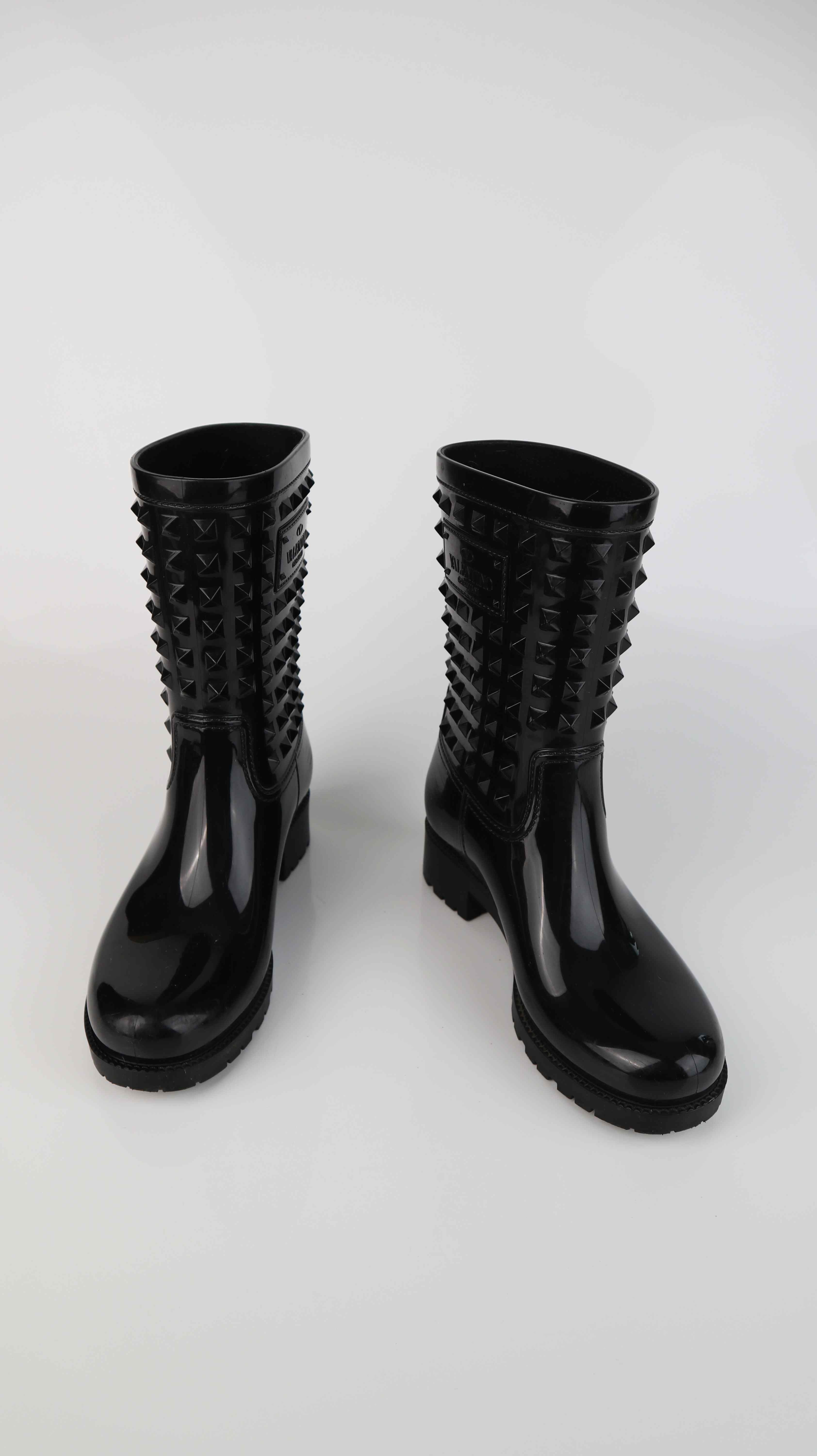 Valentino Gummistiefel schwarz 38 Garavani Rockstud Nieten Stiefel