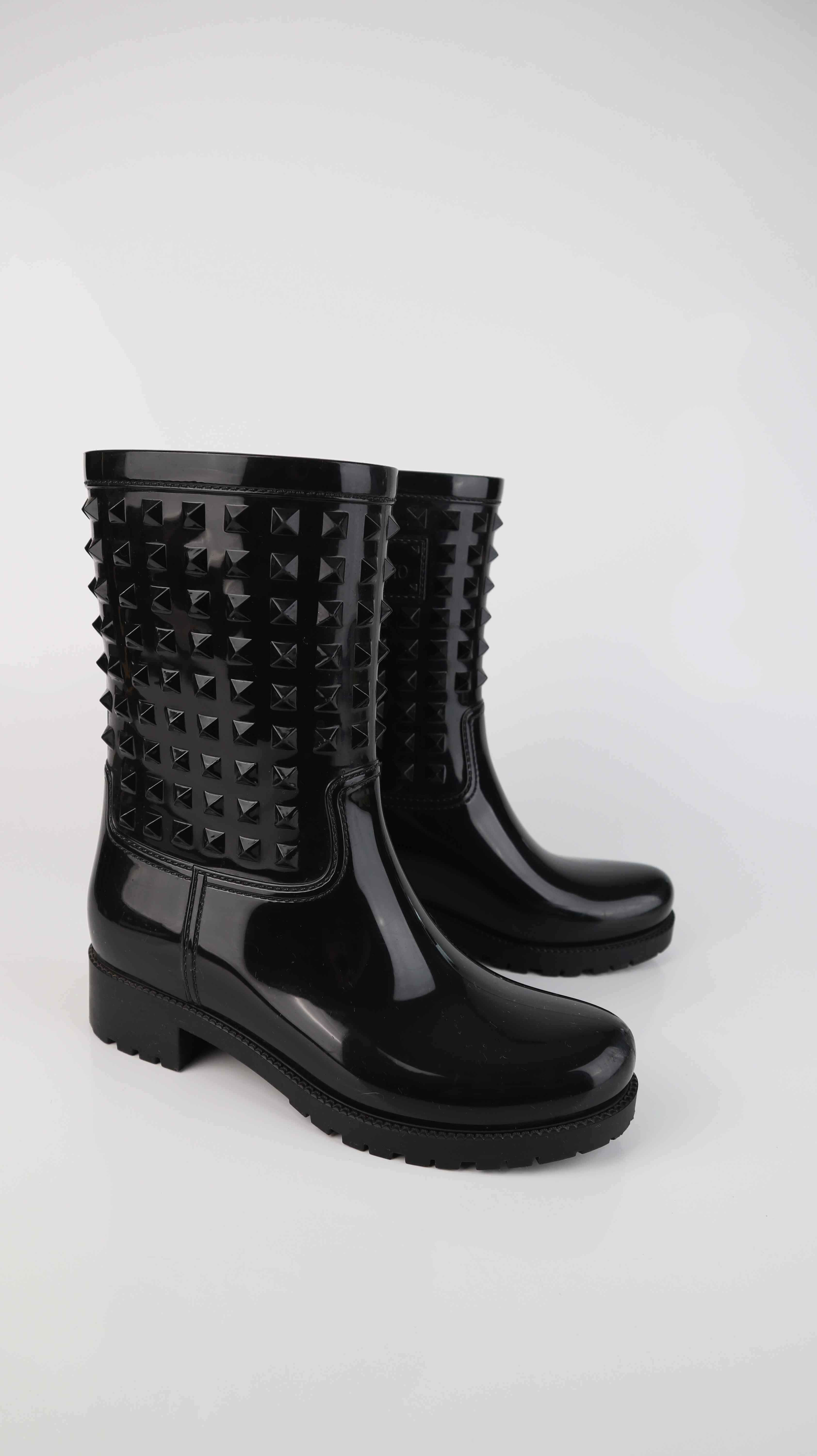 Valentino Gummistiefel schwarz 38 Garavani Rockstud Nieten Stiefel