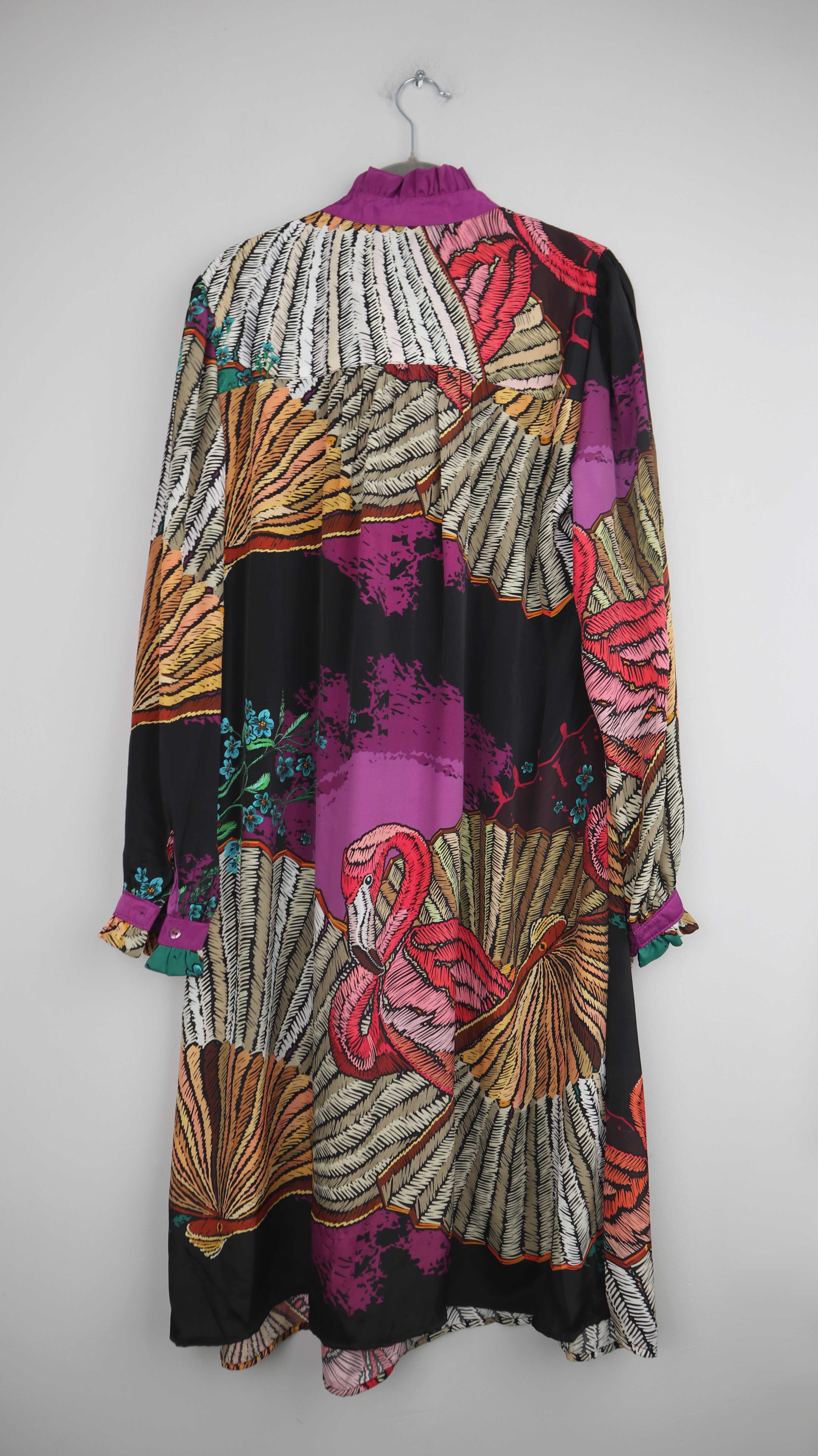 Soul Kathrine Kleid Maxikleid Maxi 40 L Bunt Sommerkleid Kleid Lila schwarz Flamingo