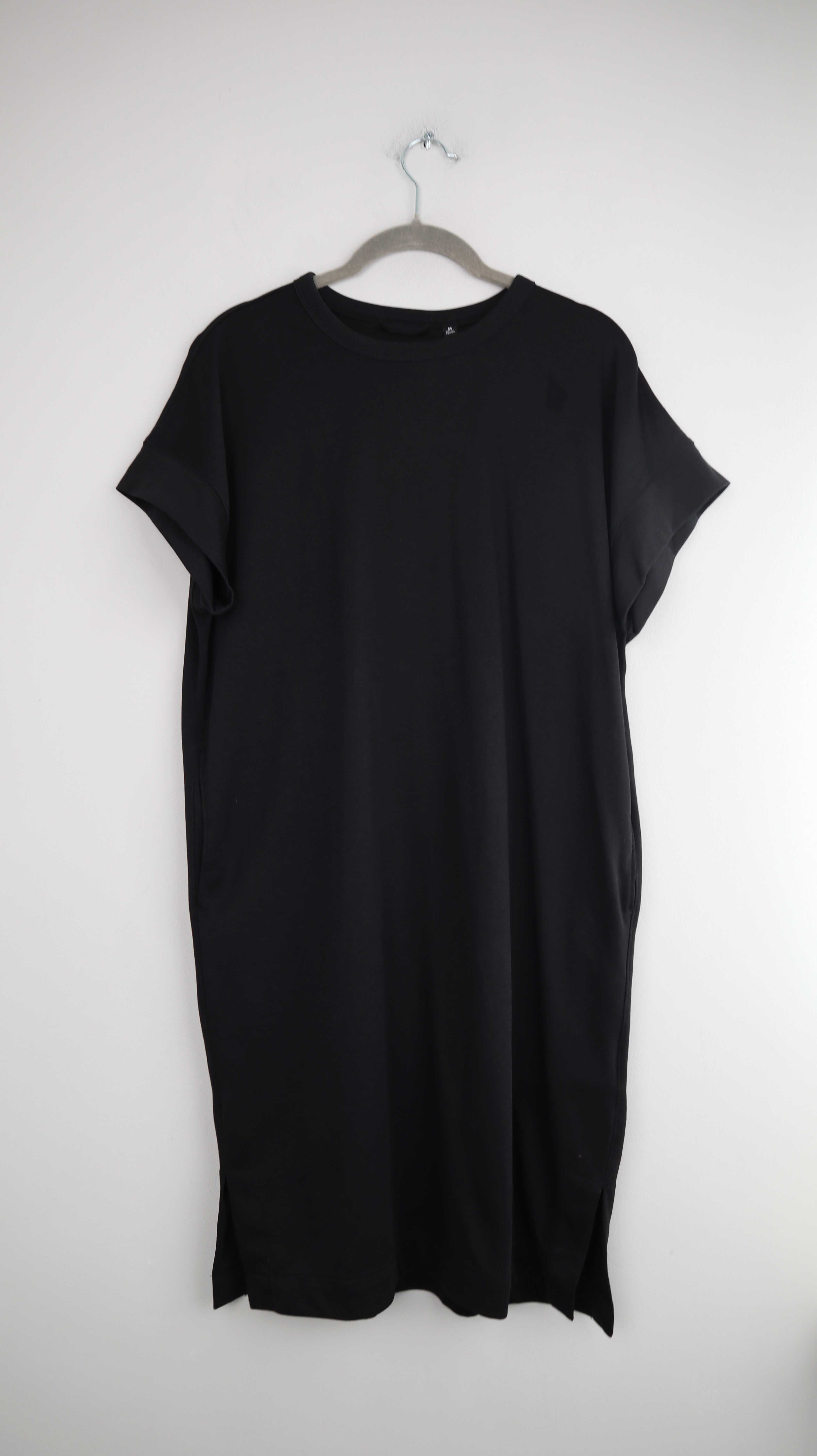 Uniqlo Shirt Midi schwarz Midikleid XS Shirtkleid basic einfarbig