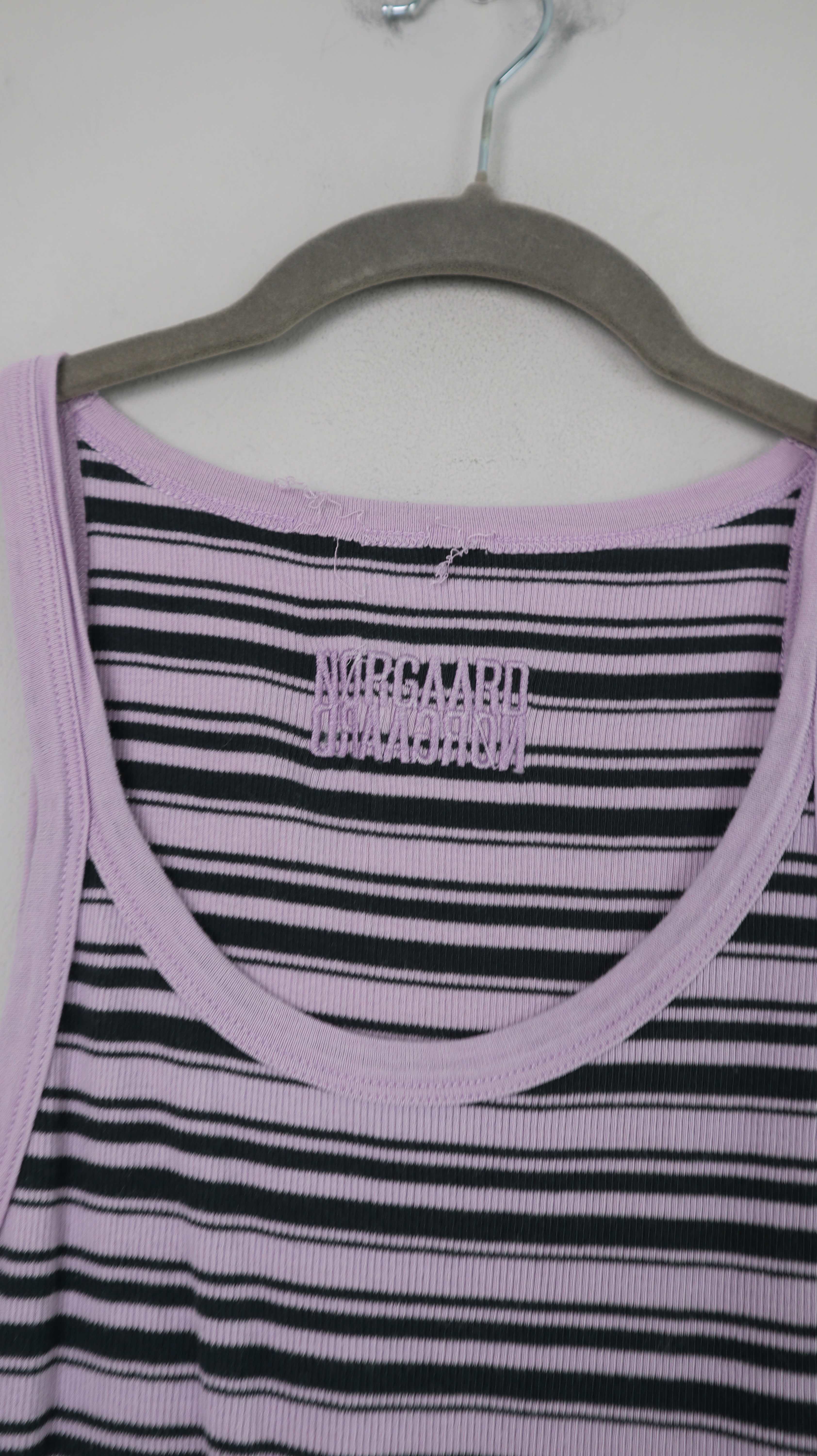 Mads Norgaard Top Shirt Lila Flieder 38 M Oberteil gestreift