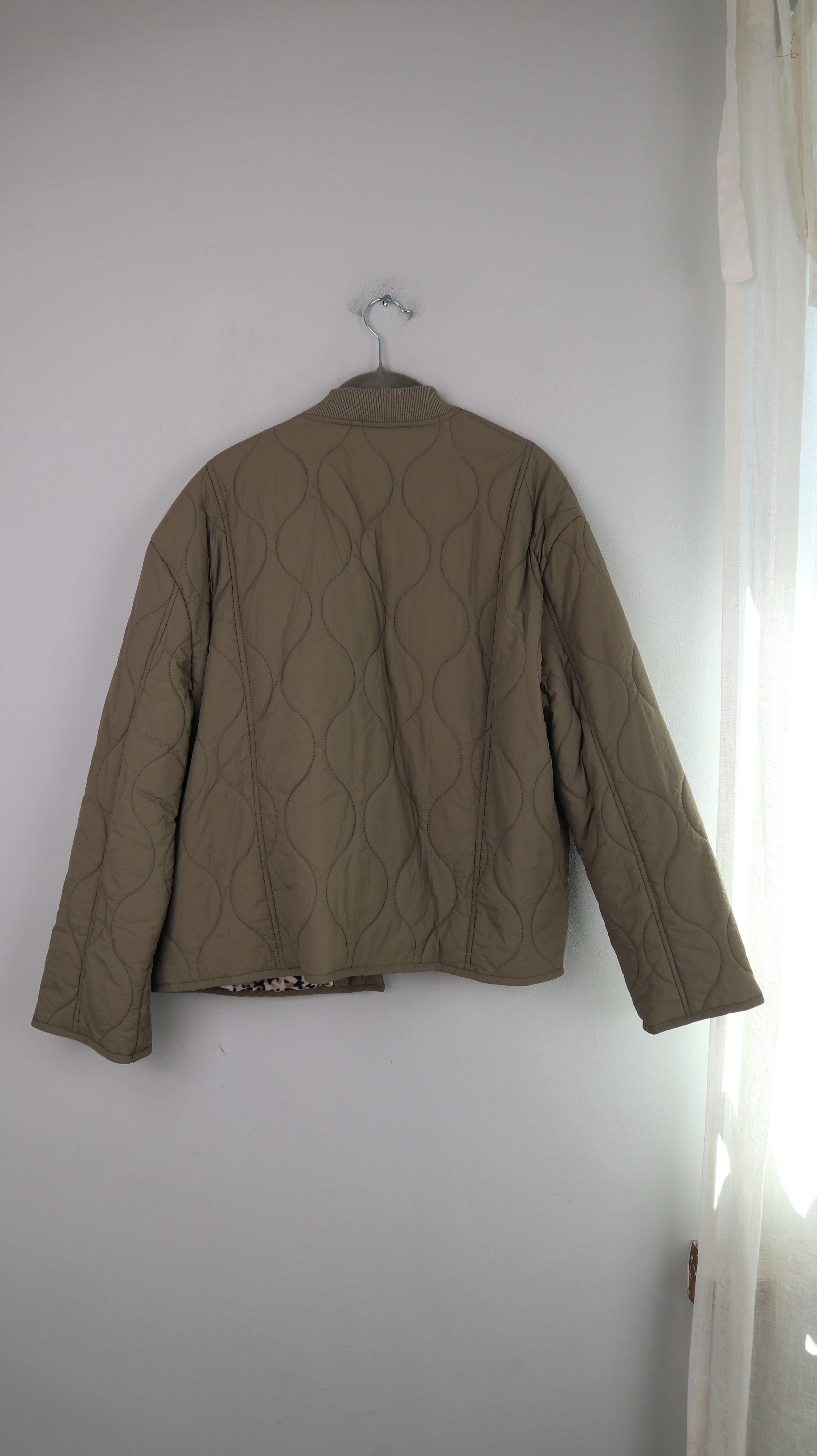 Steppjacke Grün Khaki 38 M basic Leo Leopardenmuster gesteppt