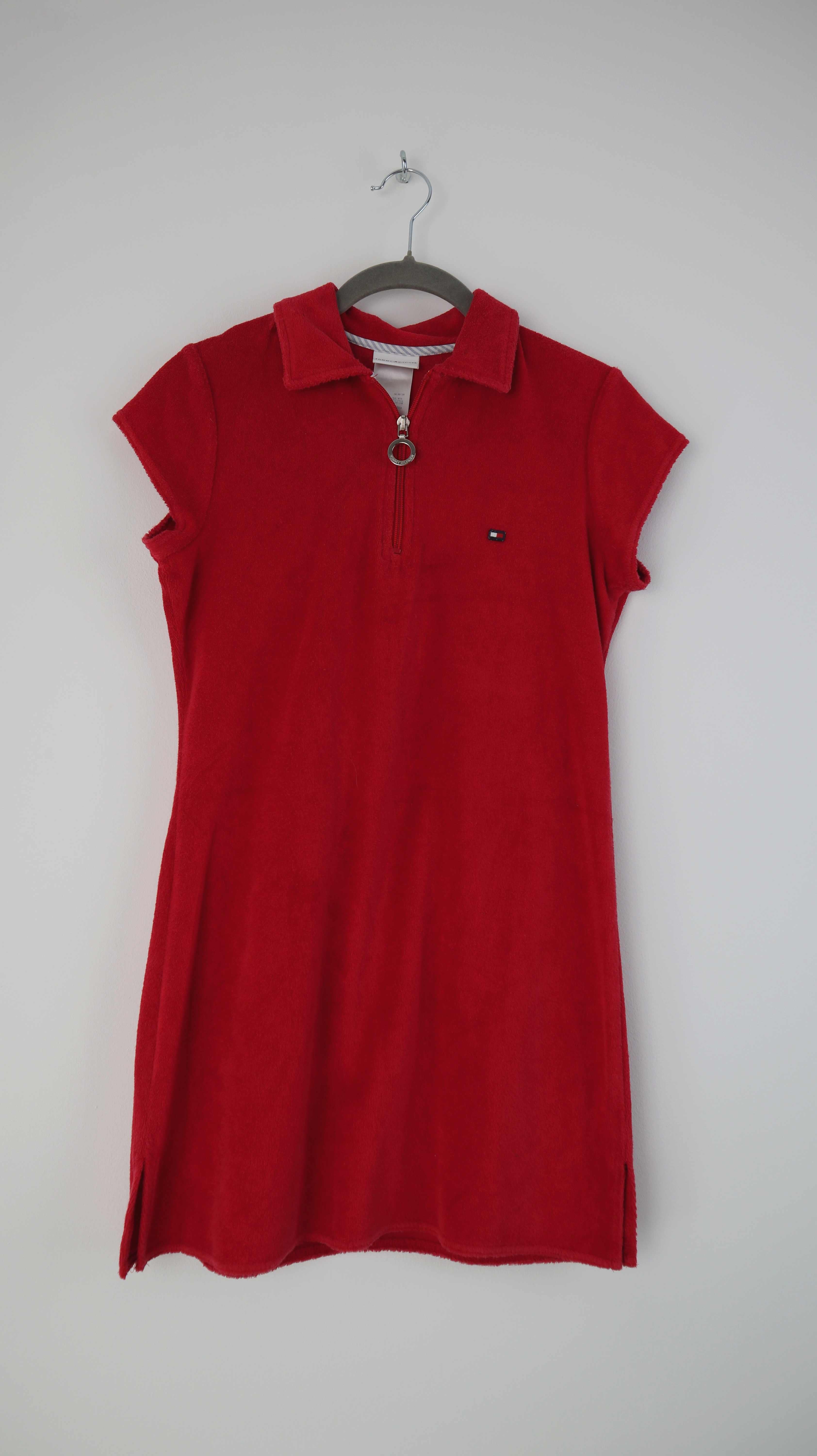 Tommy Hilfiger Kleid rot Frottee 36 S Swim Schwimmkleid Midikleid