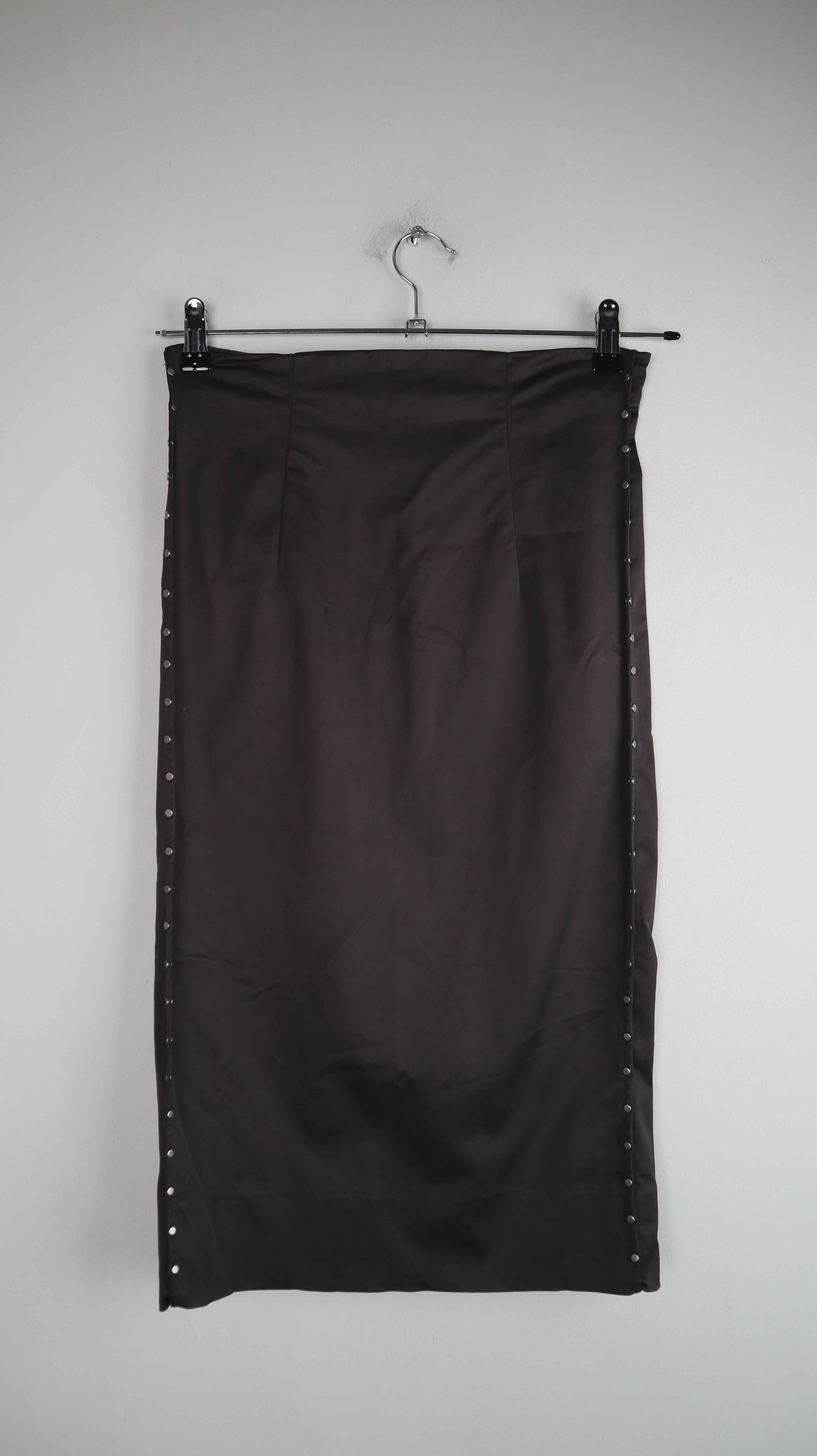 COS Rock Stiftrock Grau 38 M Etuirock Nieten Midi Midirock