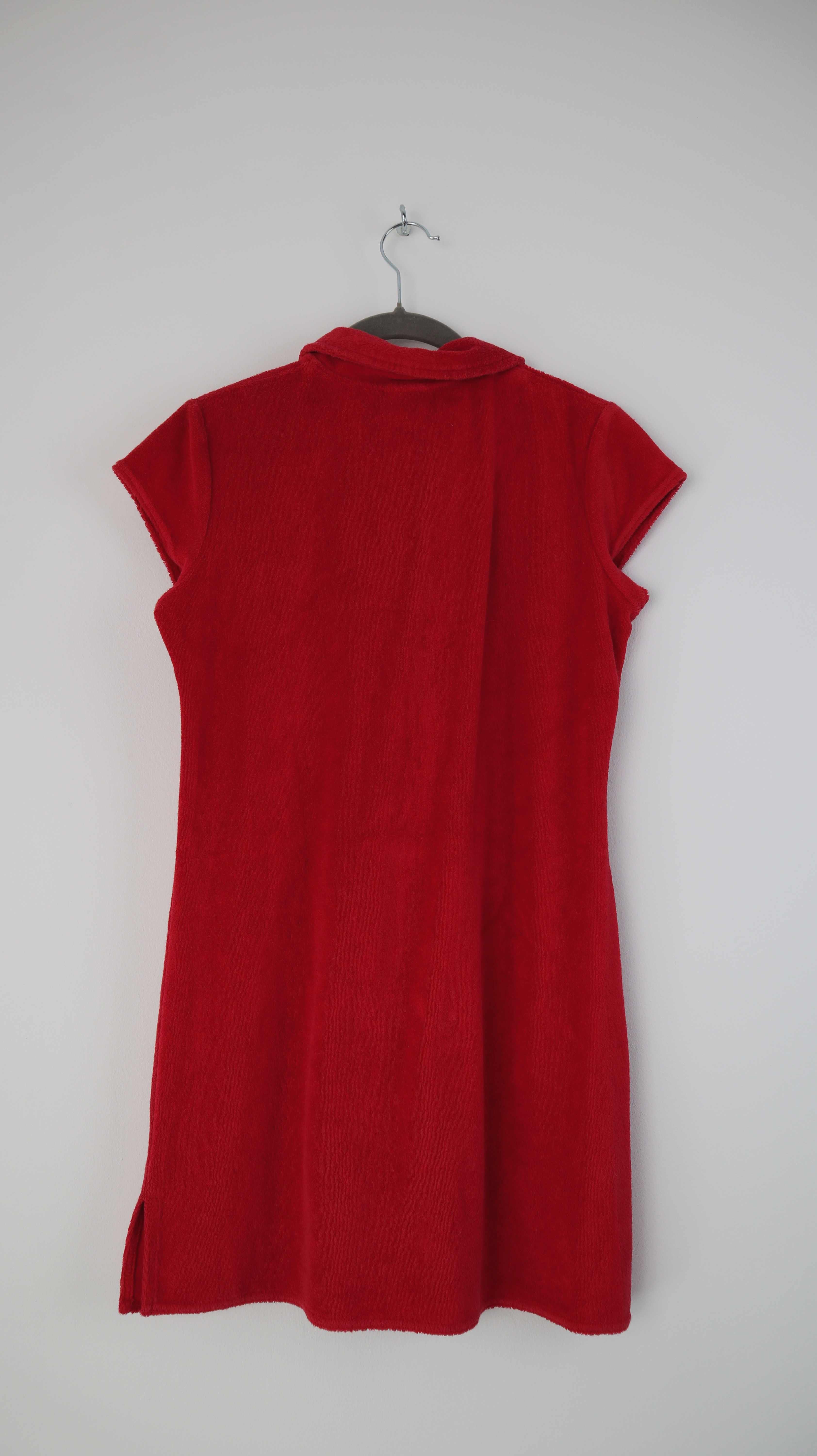 Tommy Hilfiger Kleid rot Frottee 36 S Swim Schwimmkleid Midikleid