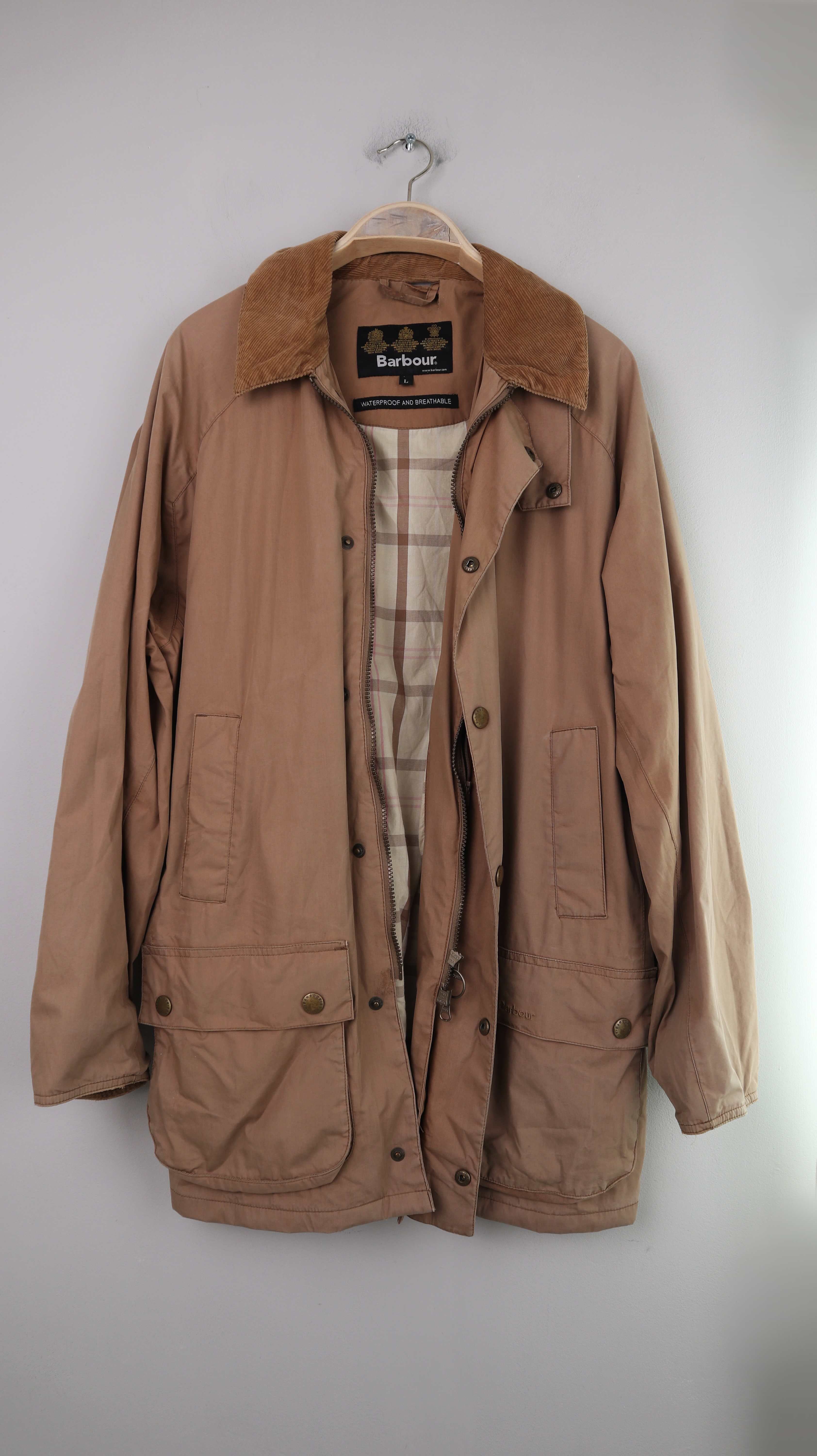 Barbour Jacke Braun L Regenjacke atmungsaktiv Beige Hellbraun