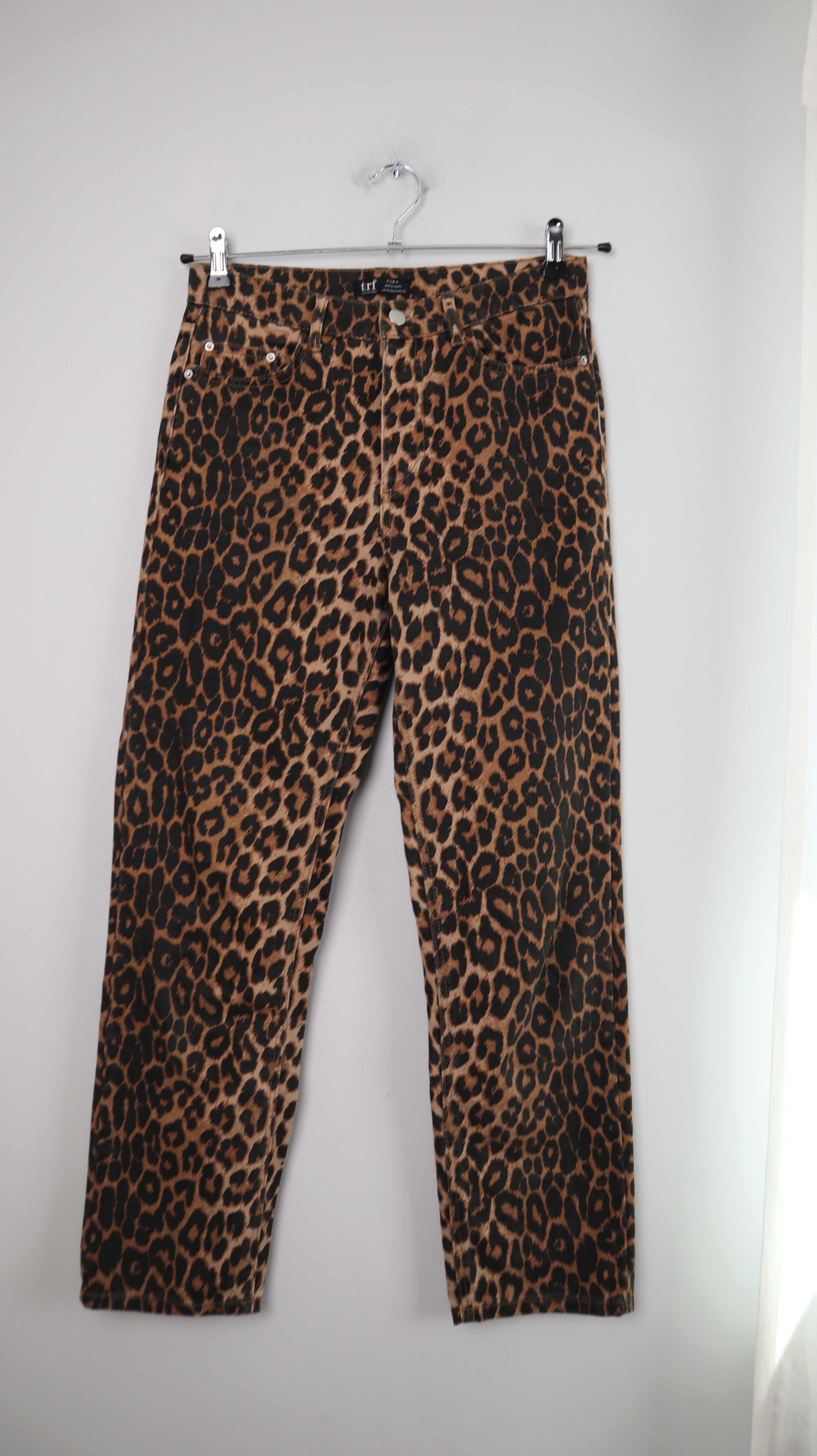 Zara Hose Leo 36 S Leopardenmuster braun straight leg Leopardenmuster Animal