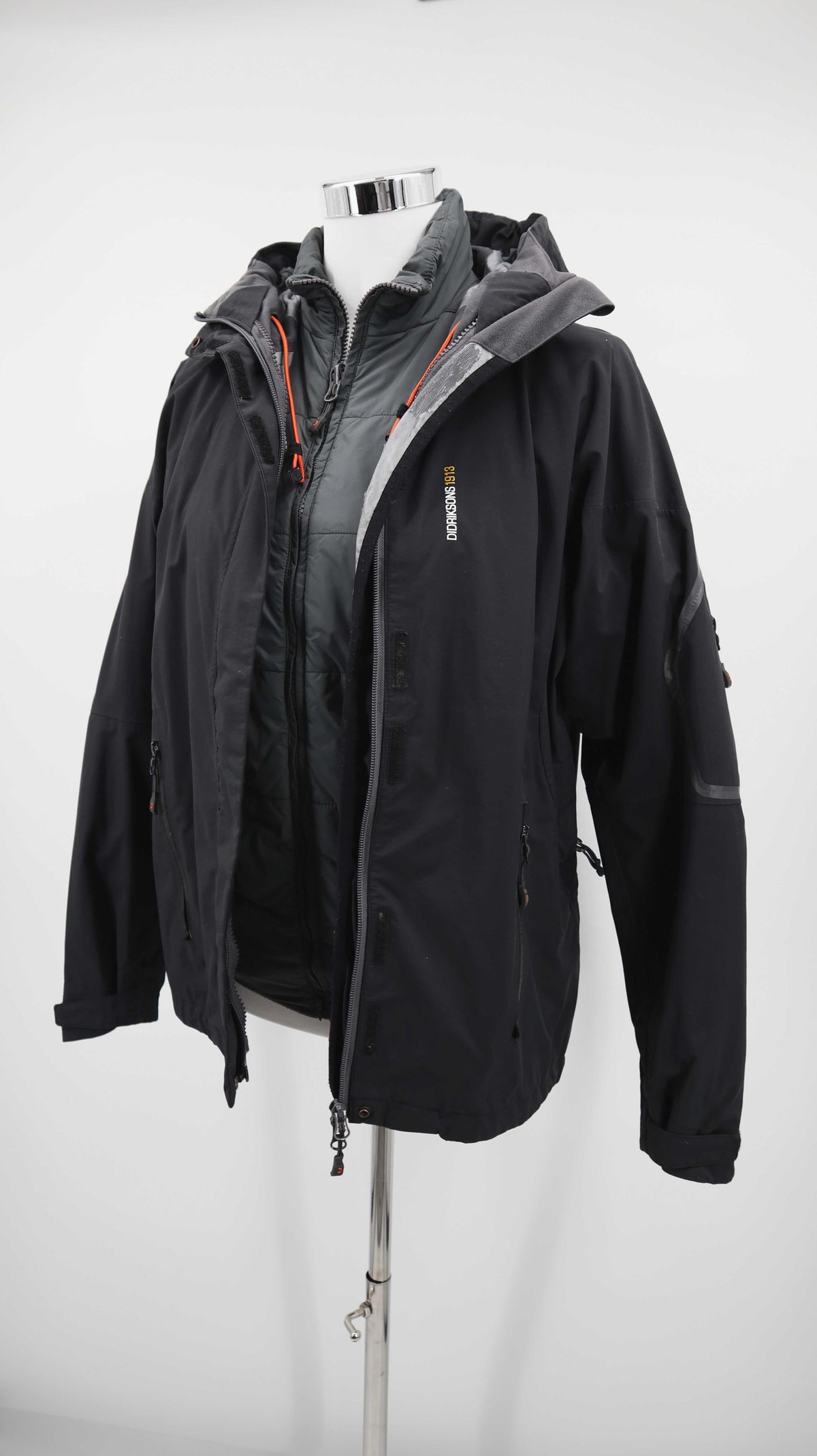 Didriksons Jacke Grau Regenjacke Steppjacke 38 M Doppeljacke