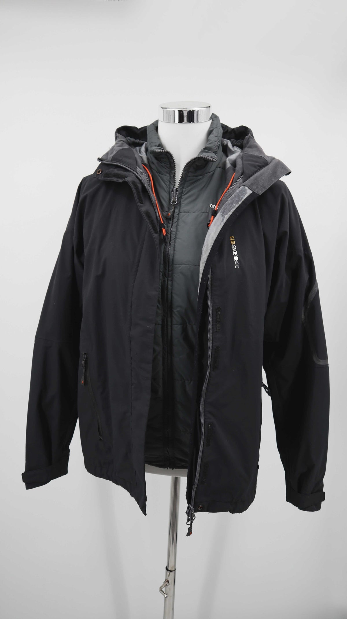 Didriksons Jacke Grau Regenjacke Steppjacke 38 M Doppeljacke