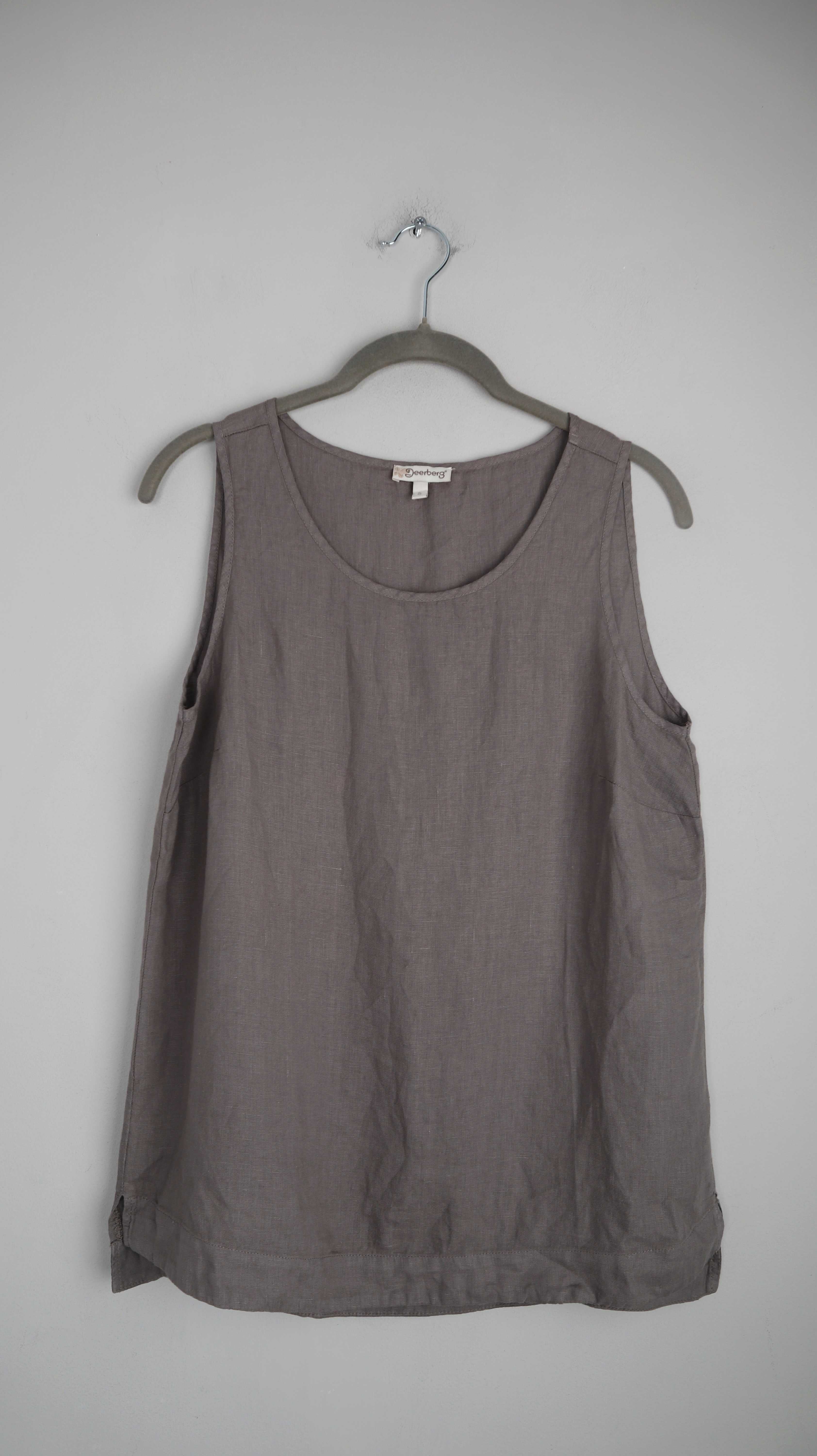 Deerberg Top Grau Leinen Leinentop 36 S Shirt Sommertop