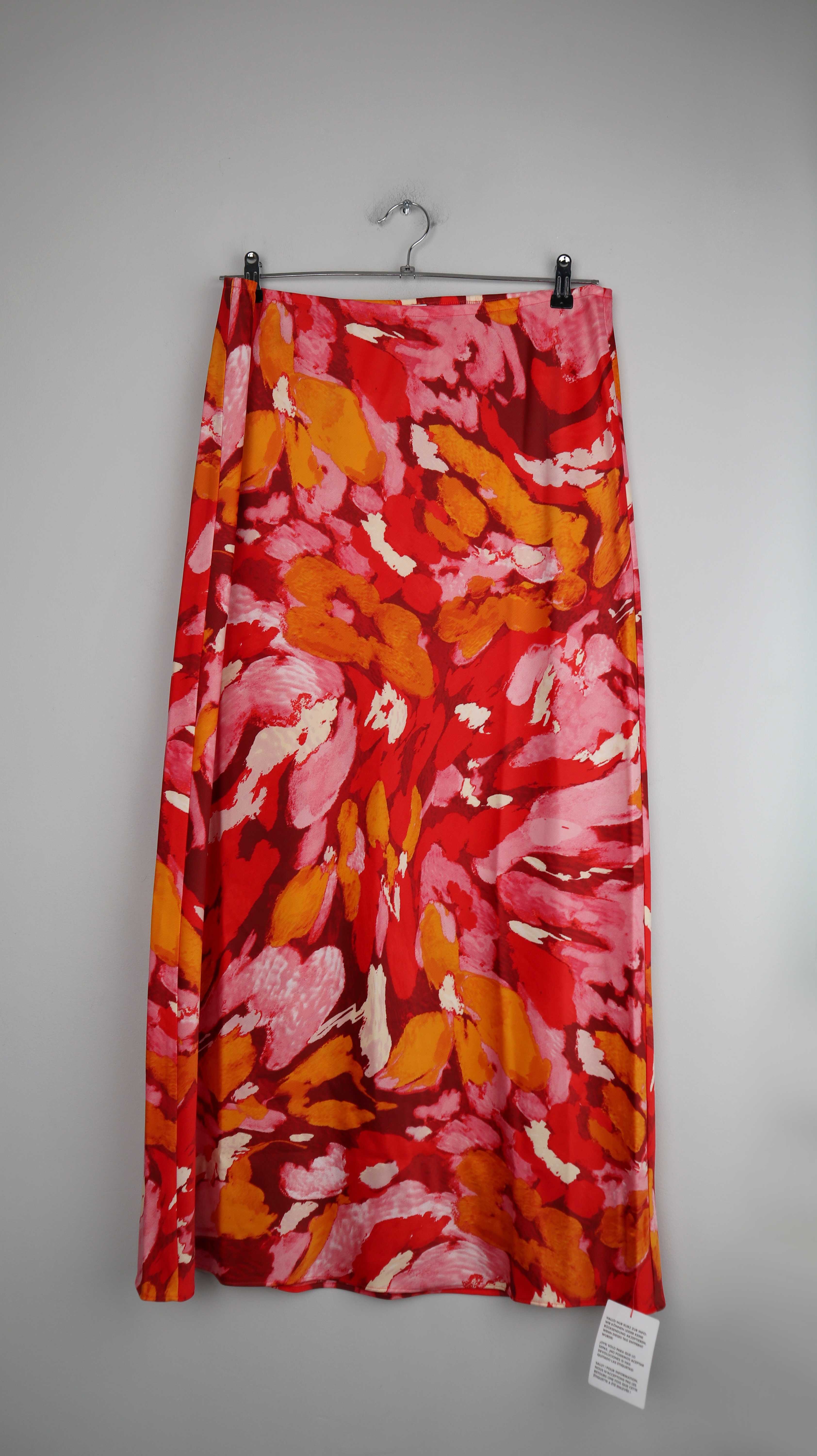 Topshop Rock Neu Maxirock rot orange 44 Sommerrock bunt Rosa