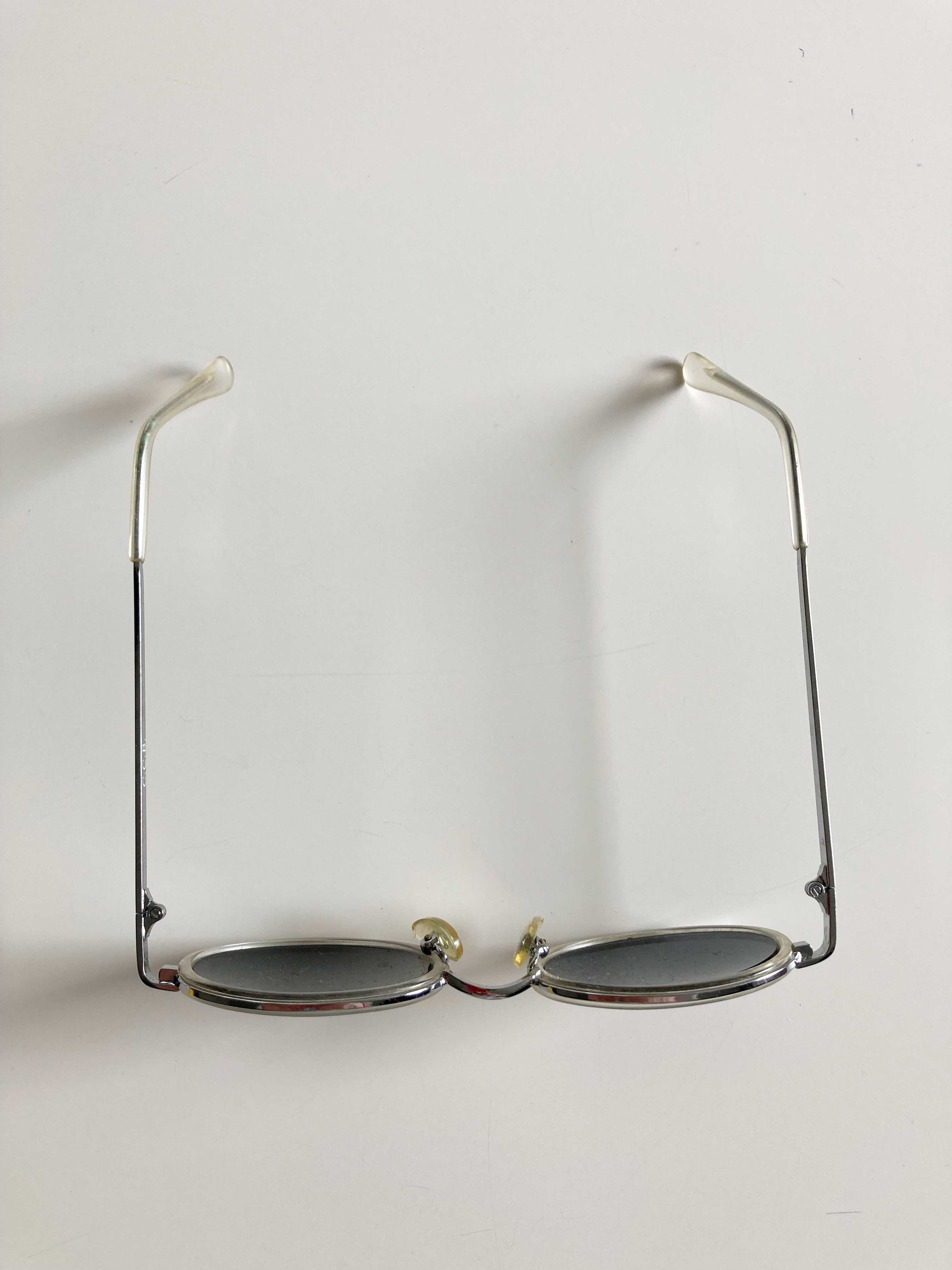 True Vintage Brille Sonnenbrille Grau rund oval Kunststoff Transparent