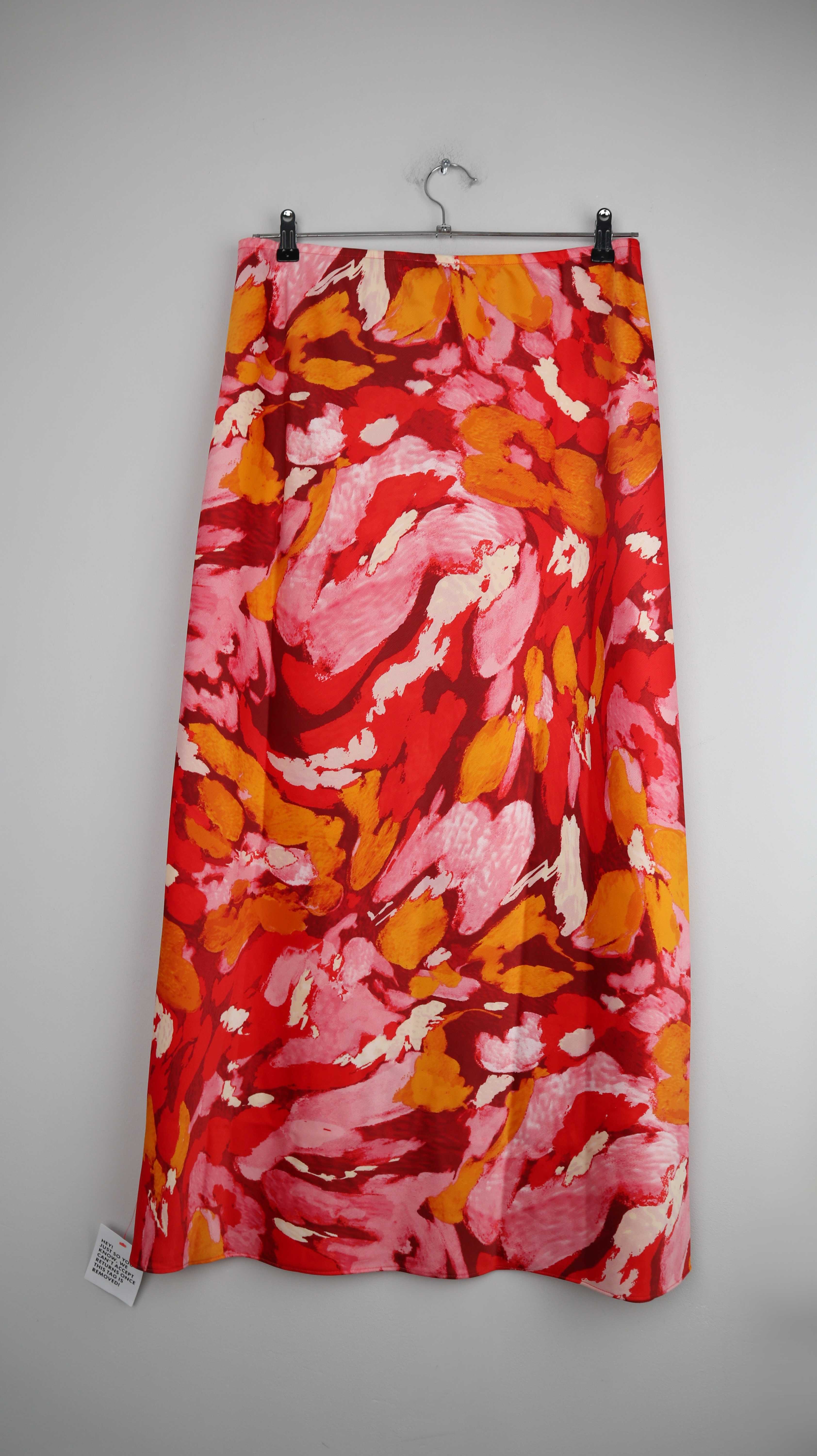 Topshop Rock Neu Maxirock rot orange 44 Sommerrock bunt Rosa