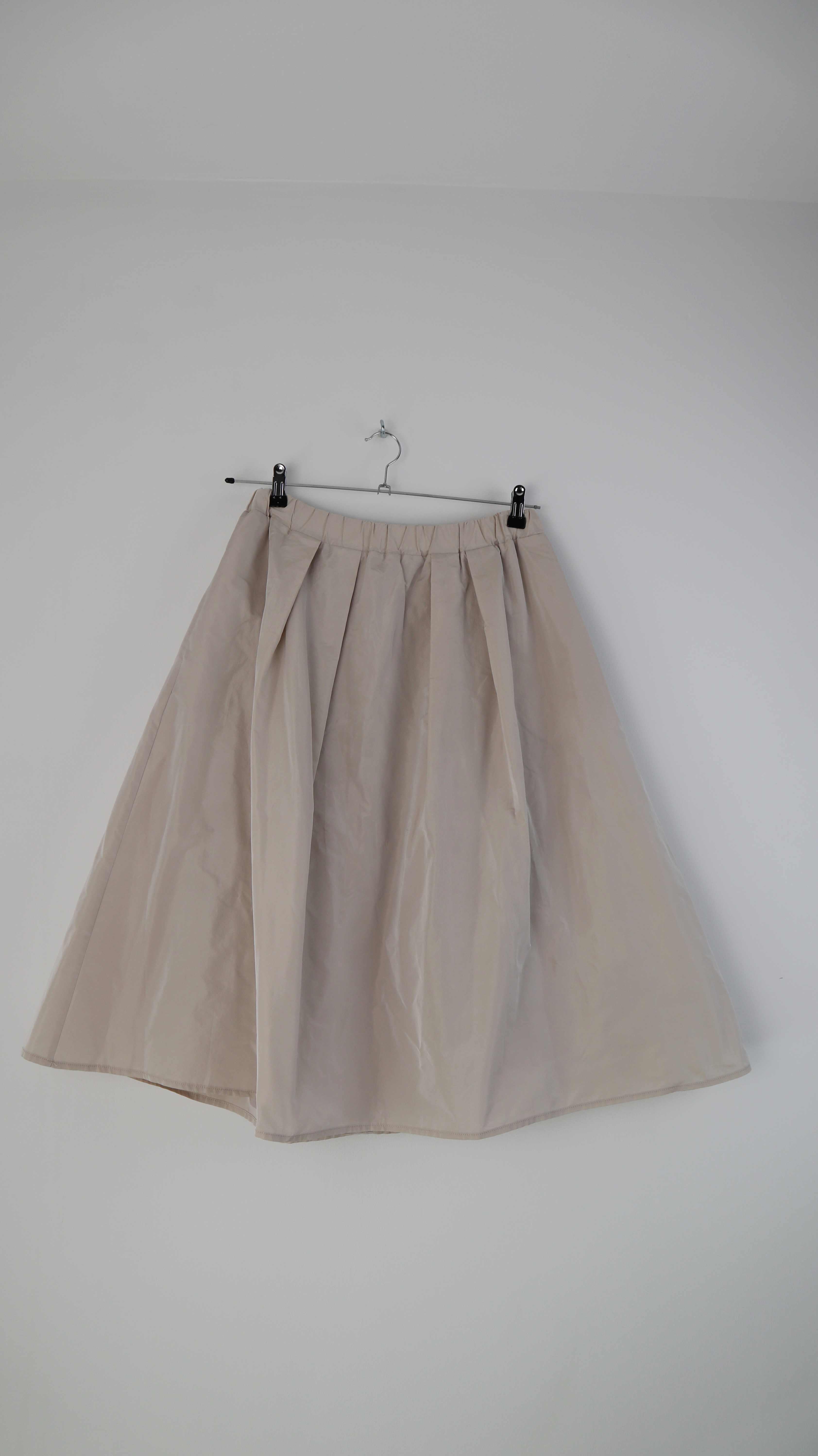 FLOOR Rock Creme Beige 38 M Faltenrock Tulpenrock Midirock