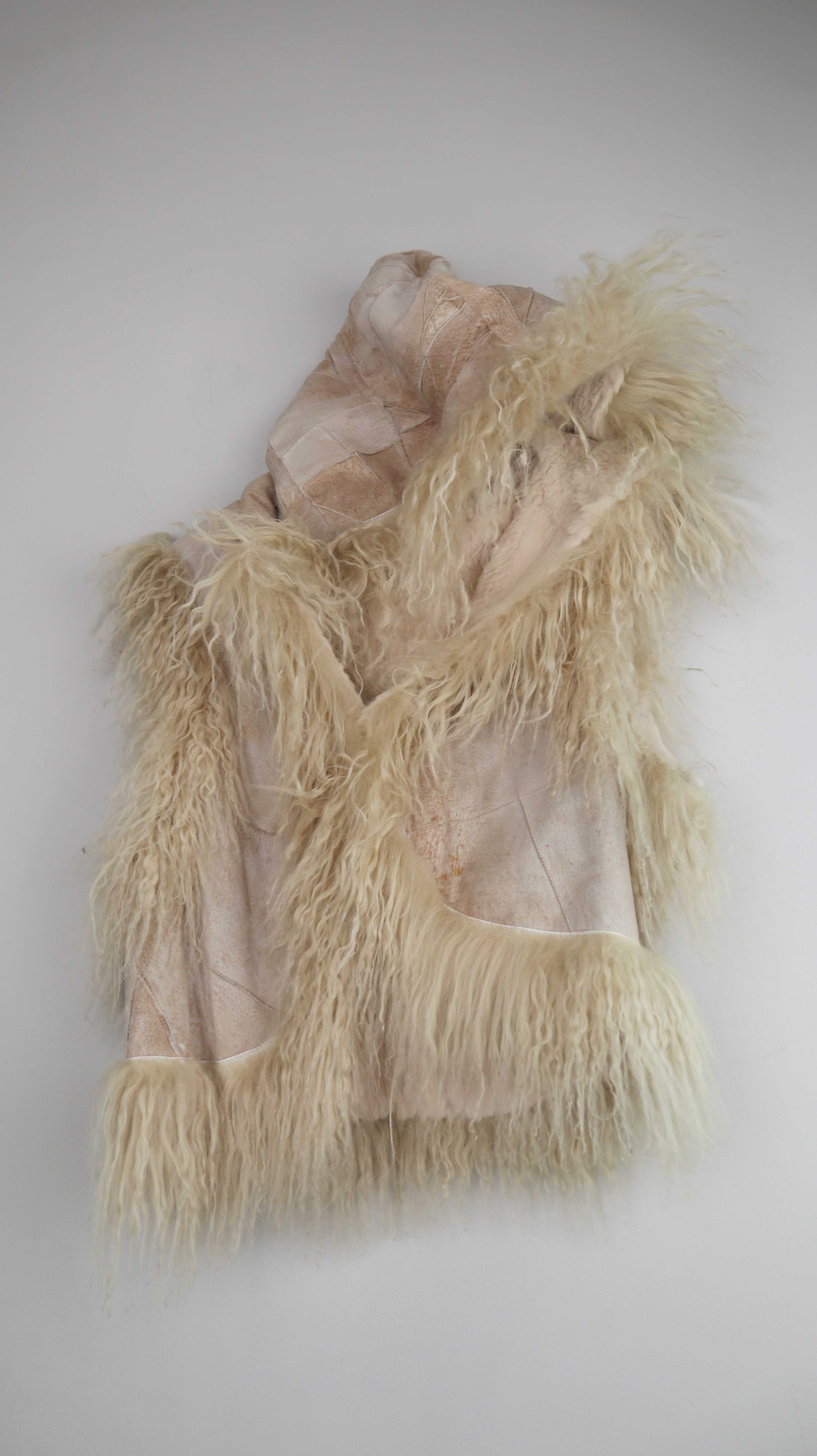 Weste Fellweste Creme Beige Lammfellweste Fell 38 M Lederweste Leder