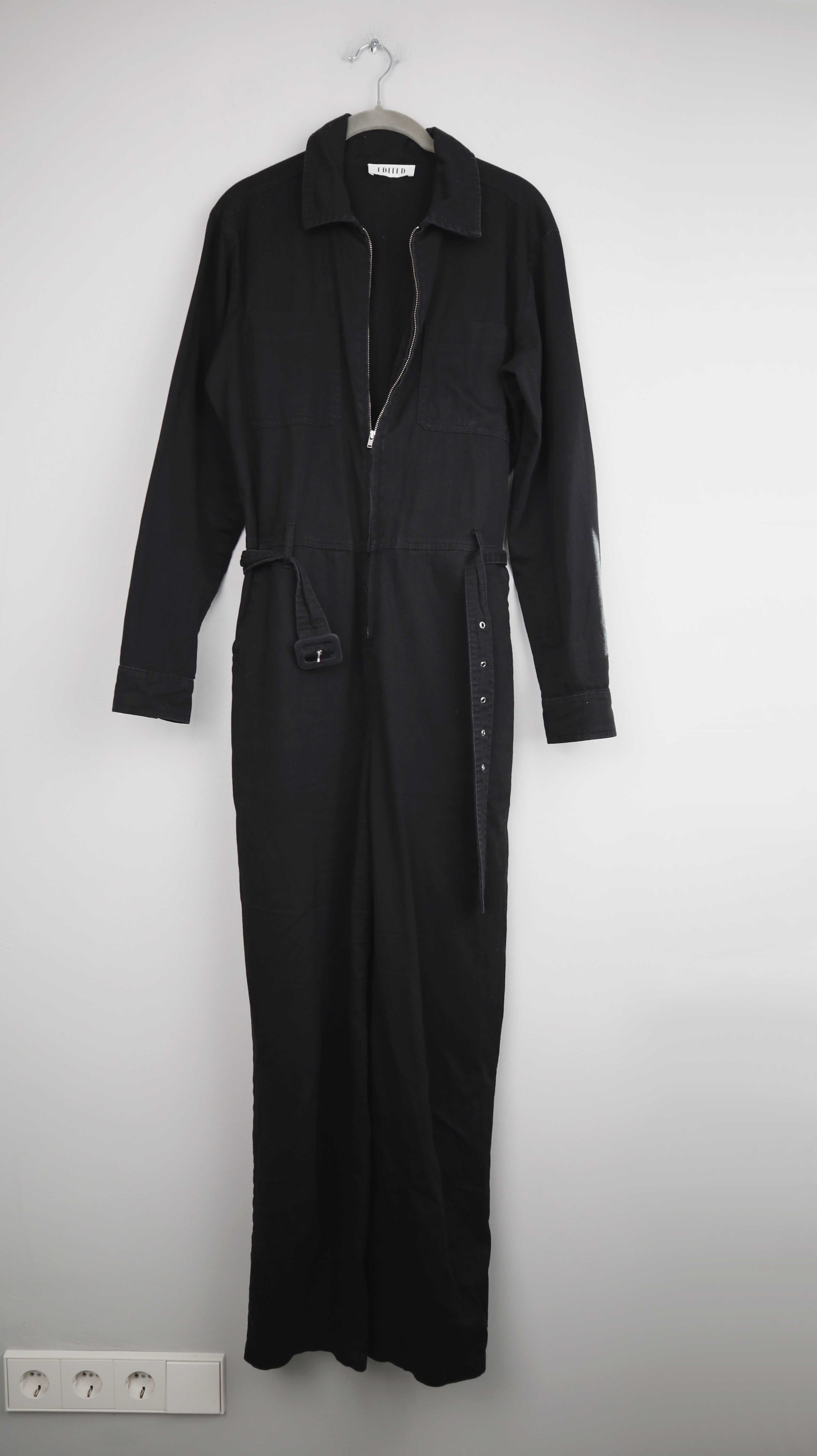 Edited Overall Anzug Einteiler Ganzkörperanzug schwarz 36 S 38 M