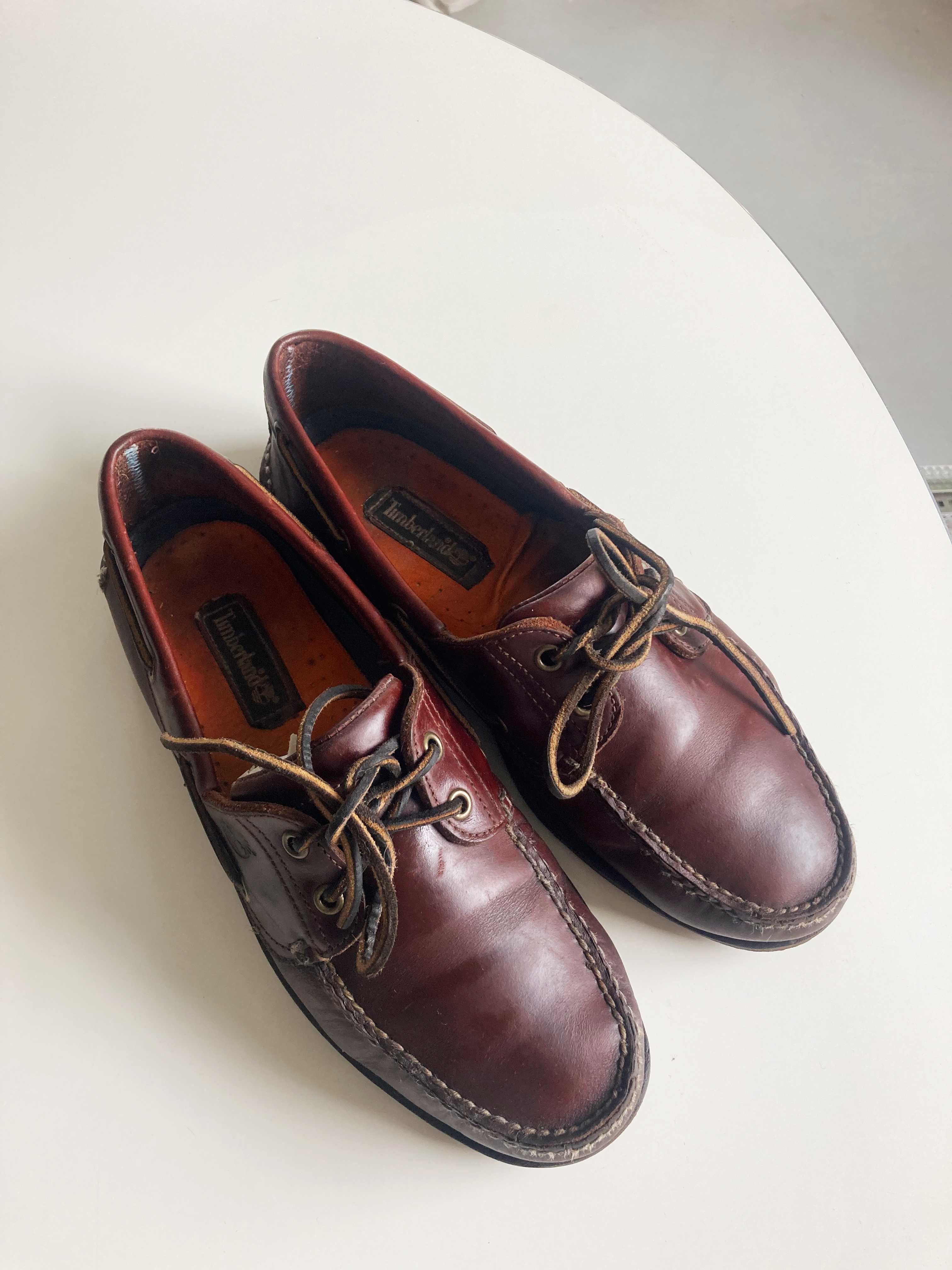 Timberland Bootschuhe Slipper Mokassins Braun Leder 44 Boat 2