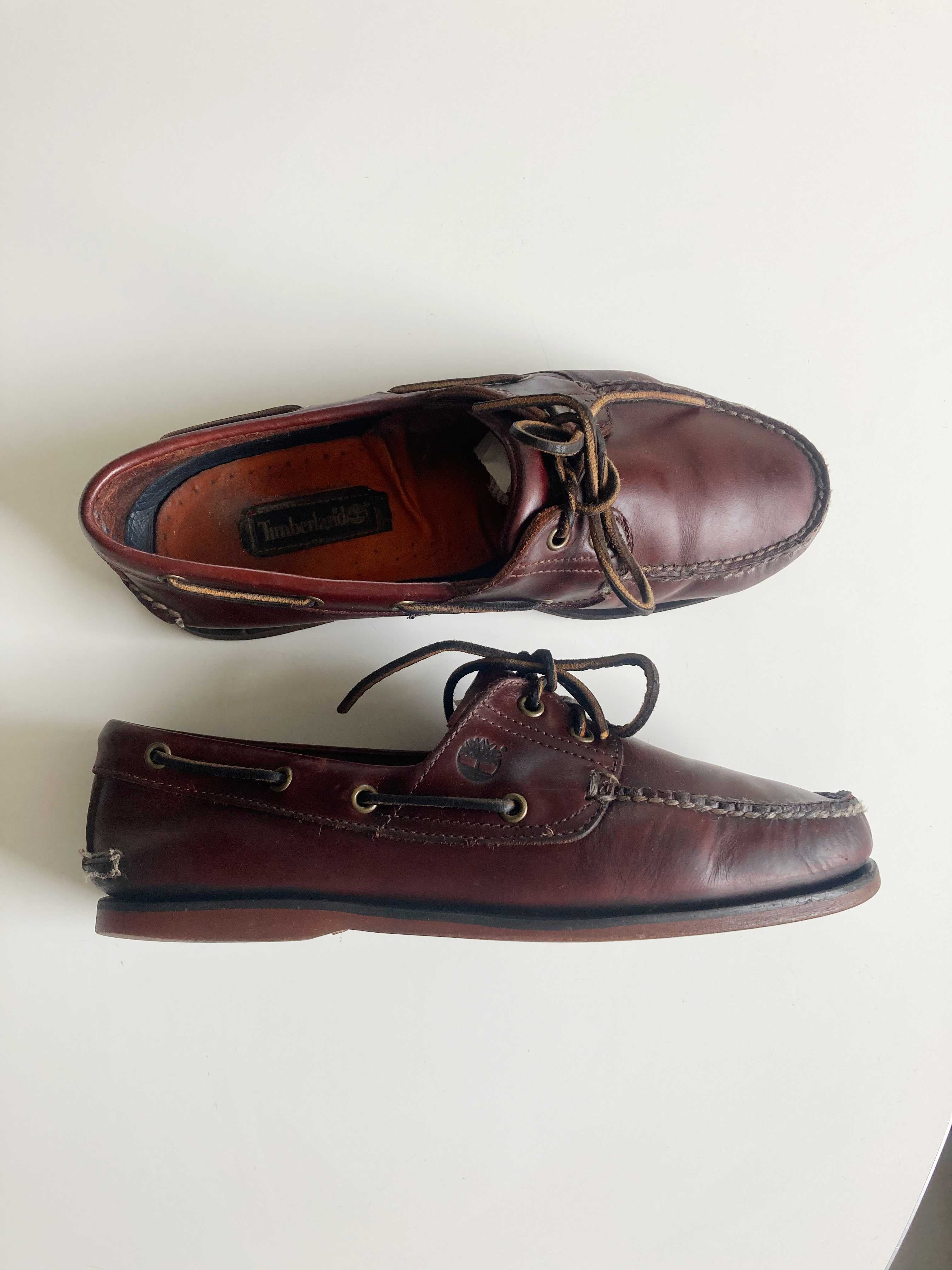 Timberland Bootschuhe Slipper Mokassins Braun Leder 44 Boat 2