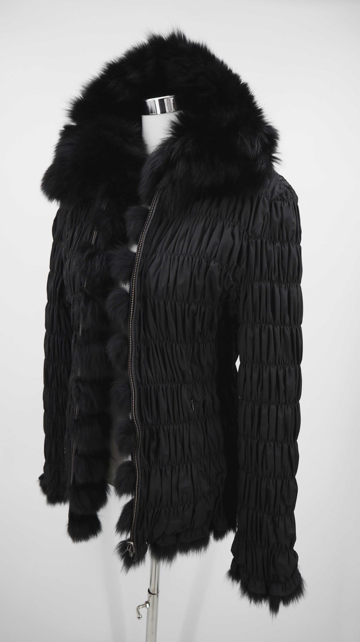 Milestone Jacke 40 L 42 Fell Felljacke schwarz braun Wendejacke