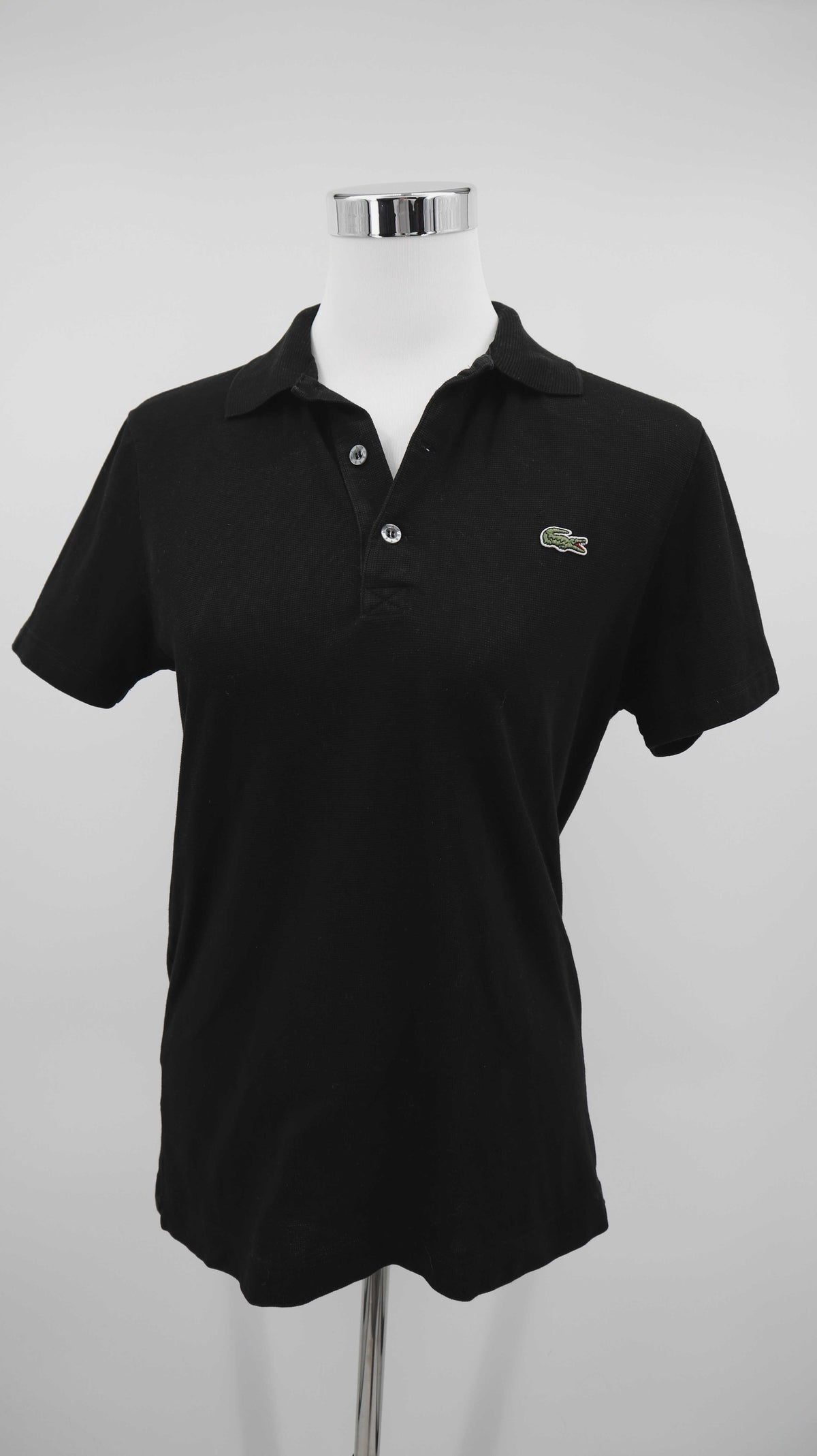 Lacoste Shirt schwarz Sport 36 S slim fit basic einfarbig