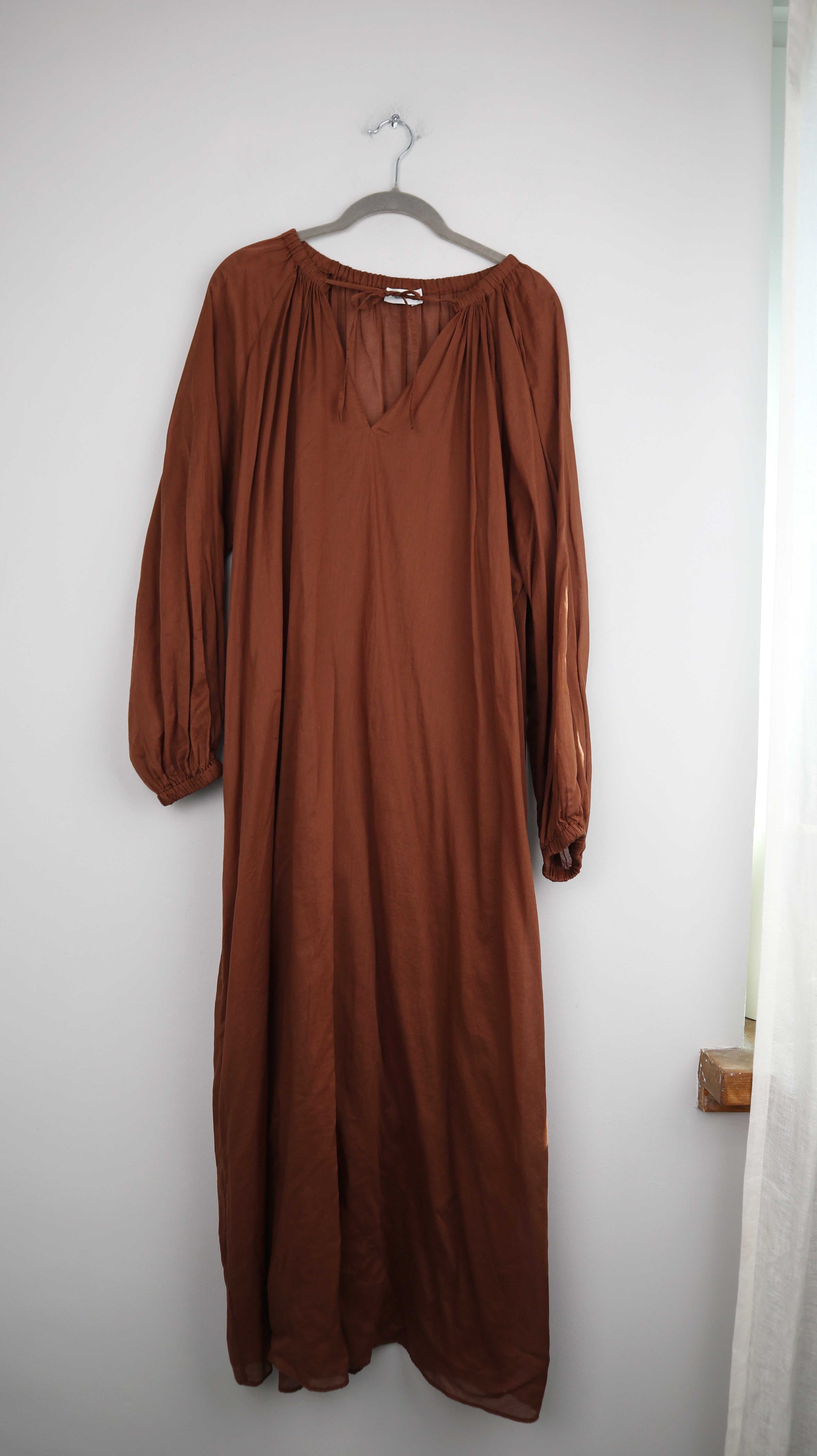 Closed Kleid Braun XS Baumwolle Sommerkleid Maxikleid Maxi einfarbig