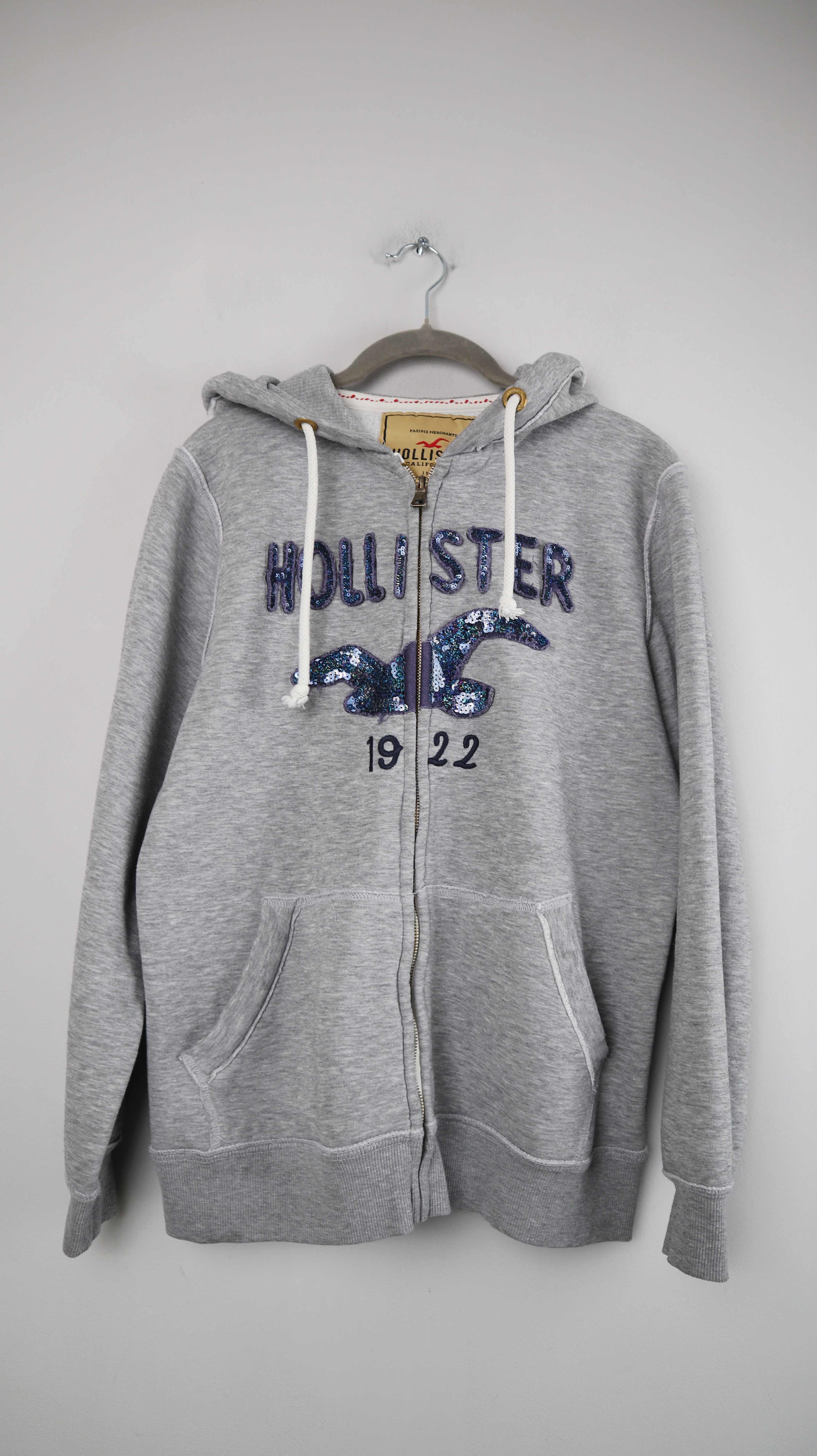 Hollister Hoodie Sweater Grau Sweatjacke Kapuzenjacke XL