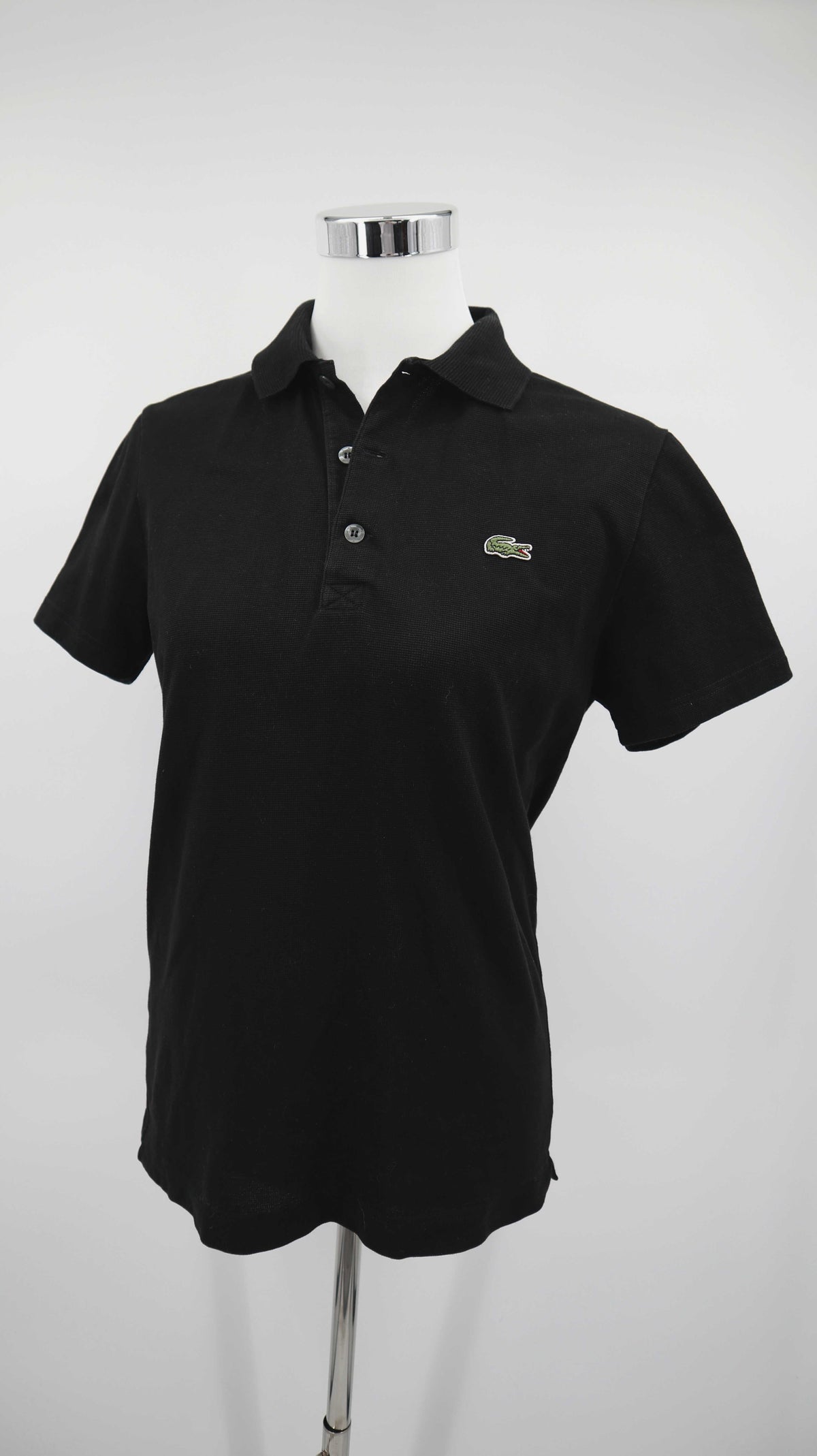 Lacoste Shirt schwarz Sport 36 S slim fit basic einfarbig