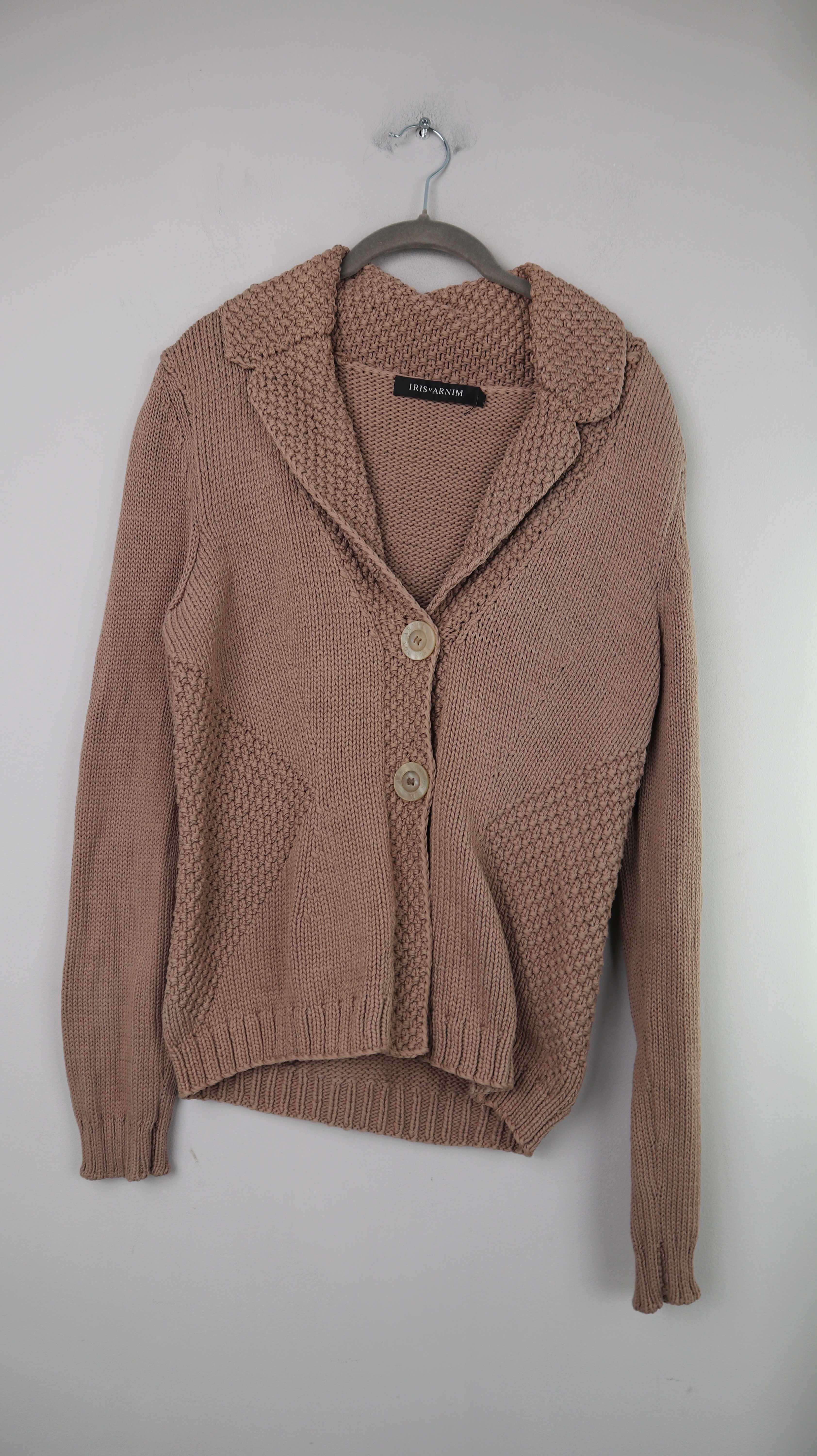 Iris von Arnim Strickjacke braun 38 M Baumwolle Cardigan