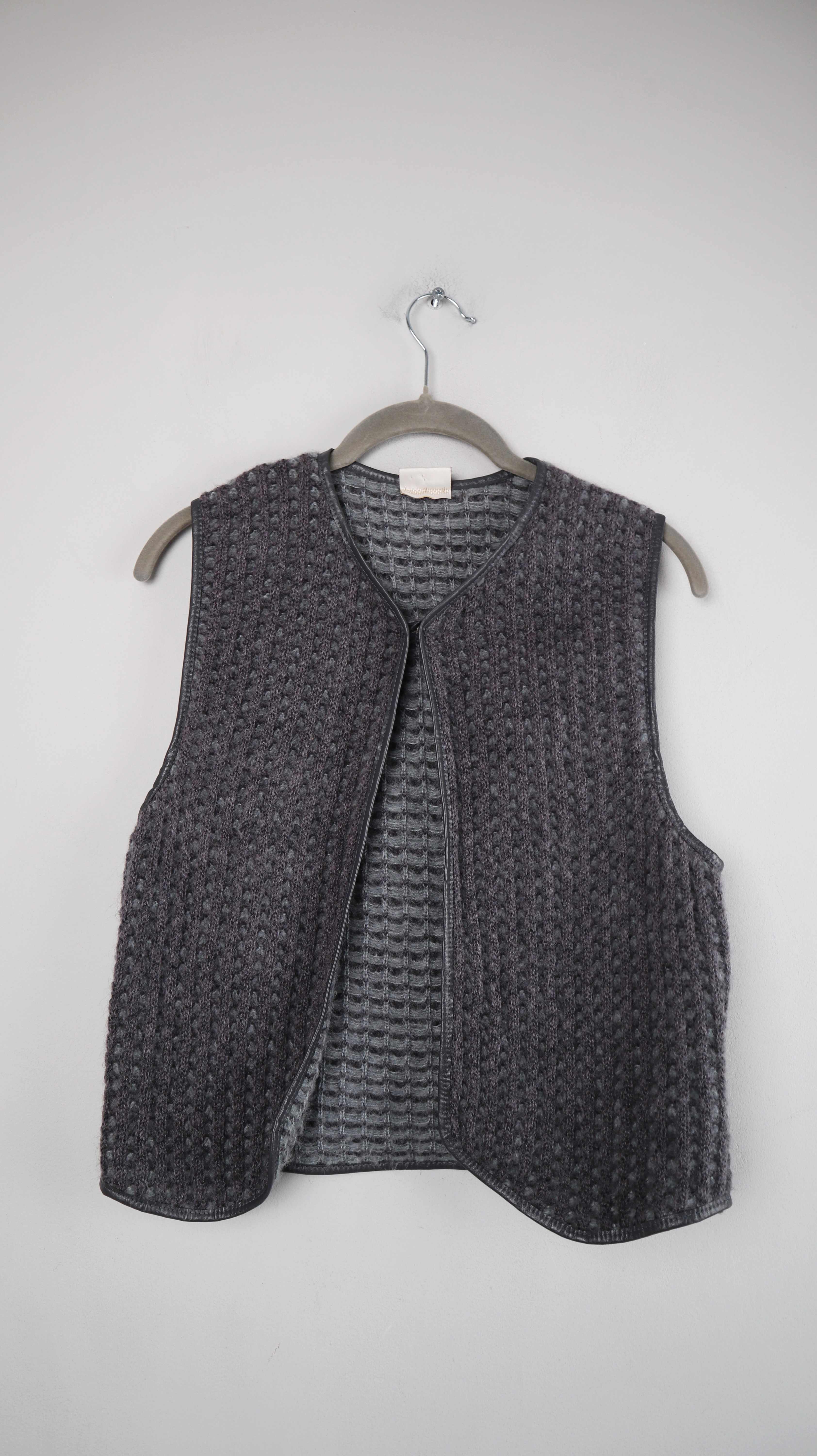 Basler Weste Grau Wolleweste 38 M Strickweste gestrickt