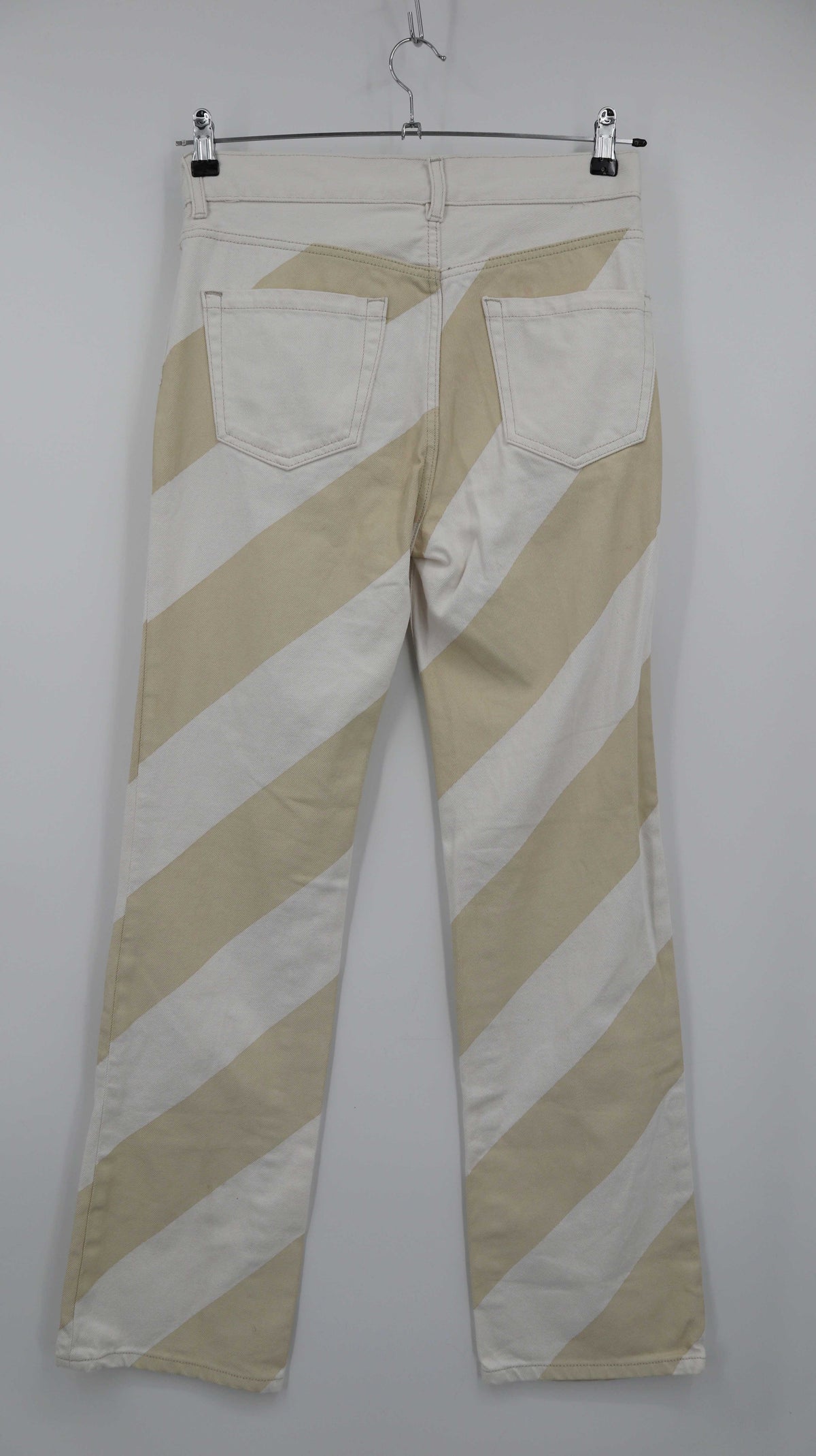 H&M Studio Hose Creme S/S 2020 straight fit gestreift 36 S