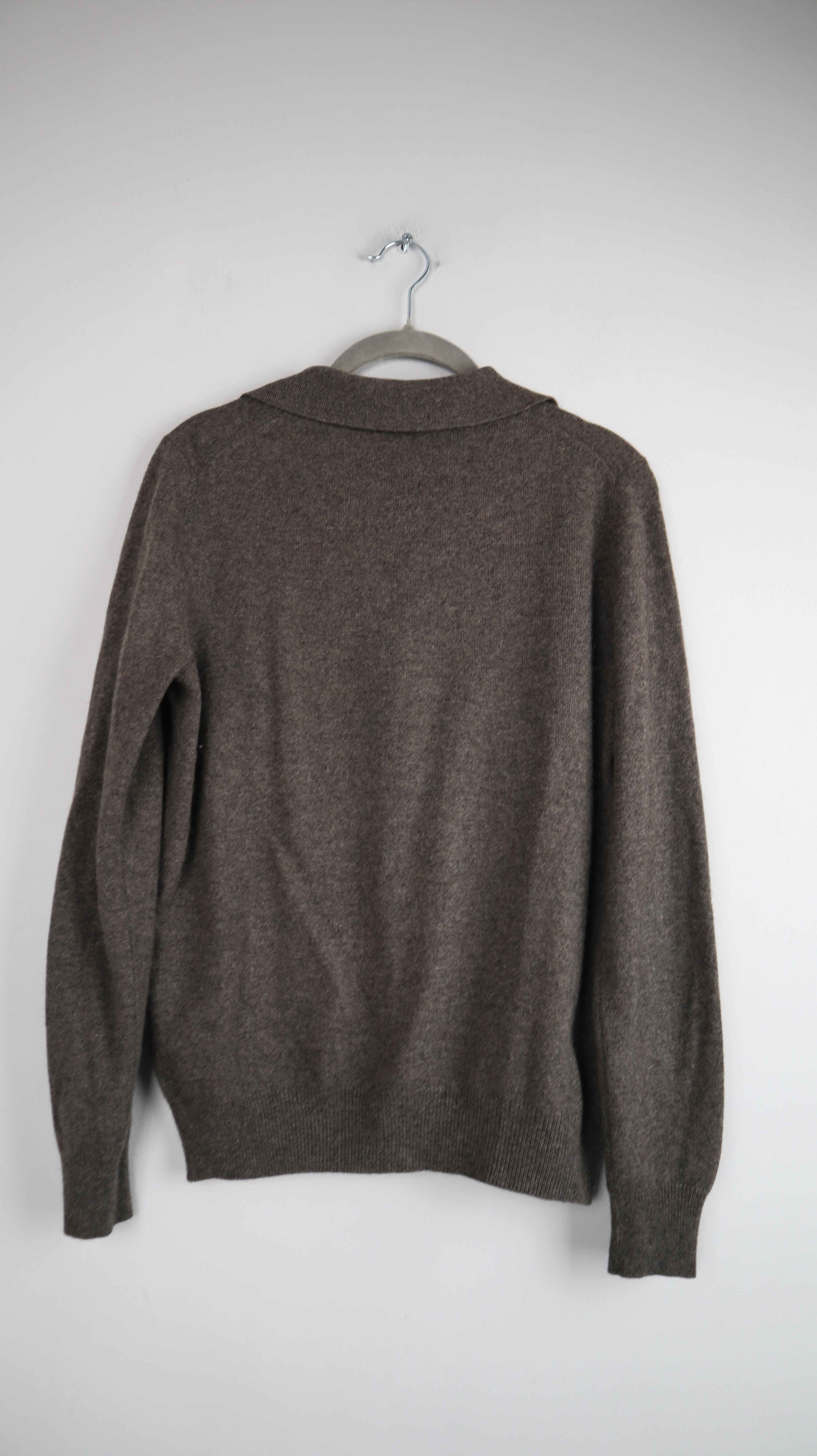 Pullover Braun Cashmere 36 S einfarbig geknöpft Neuwertig