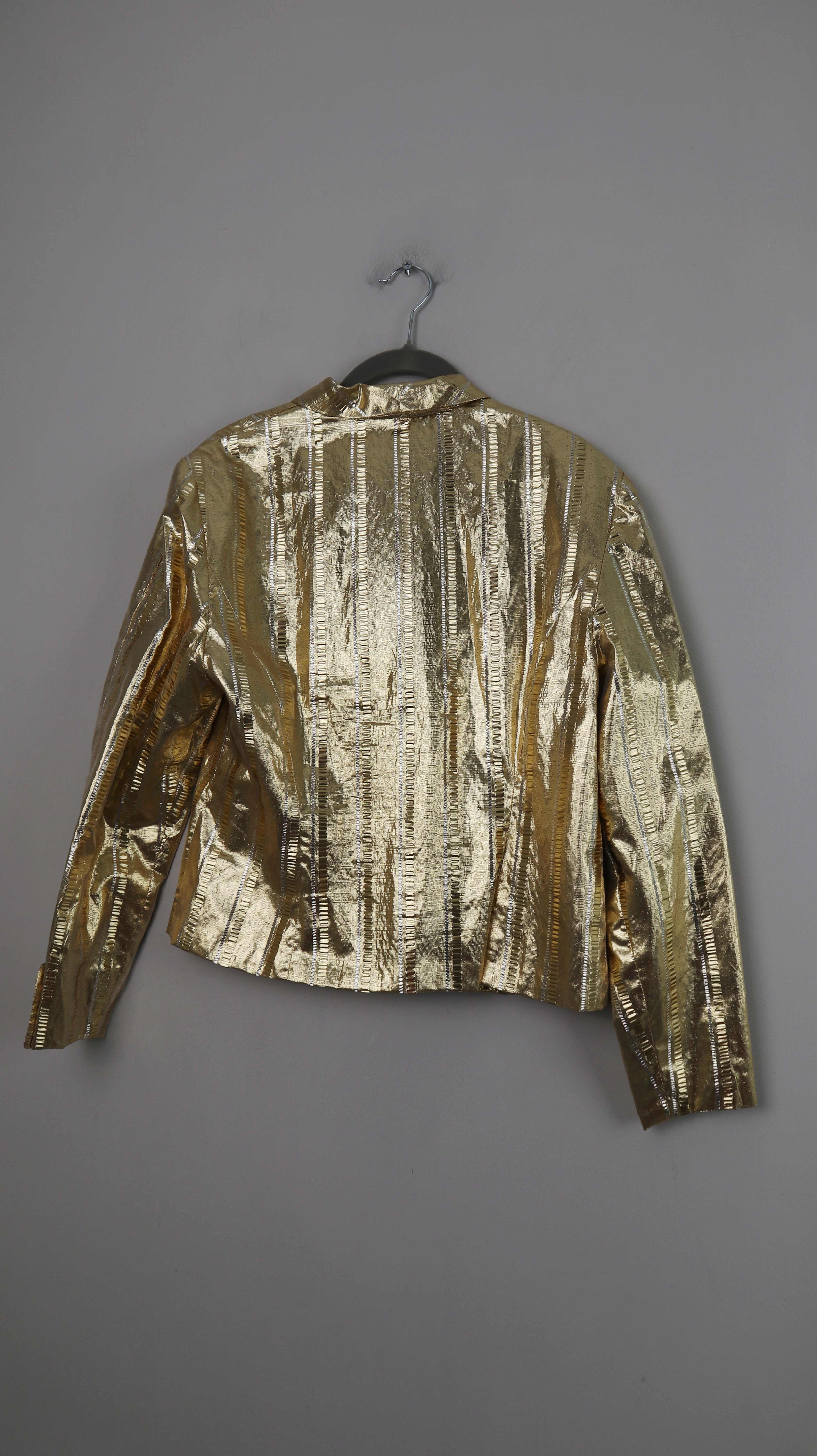 True Vintage Blazer Gold 38 M selbstgenäht 80s Glitzer Metallic