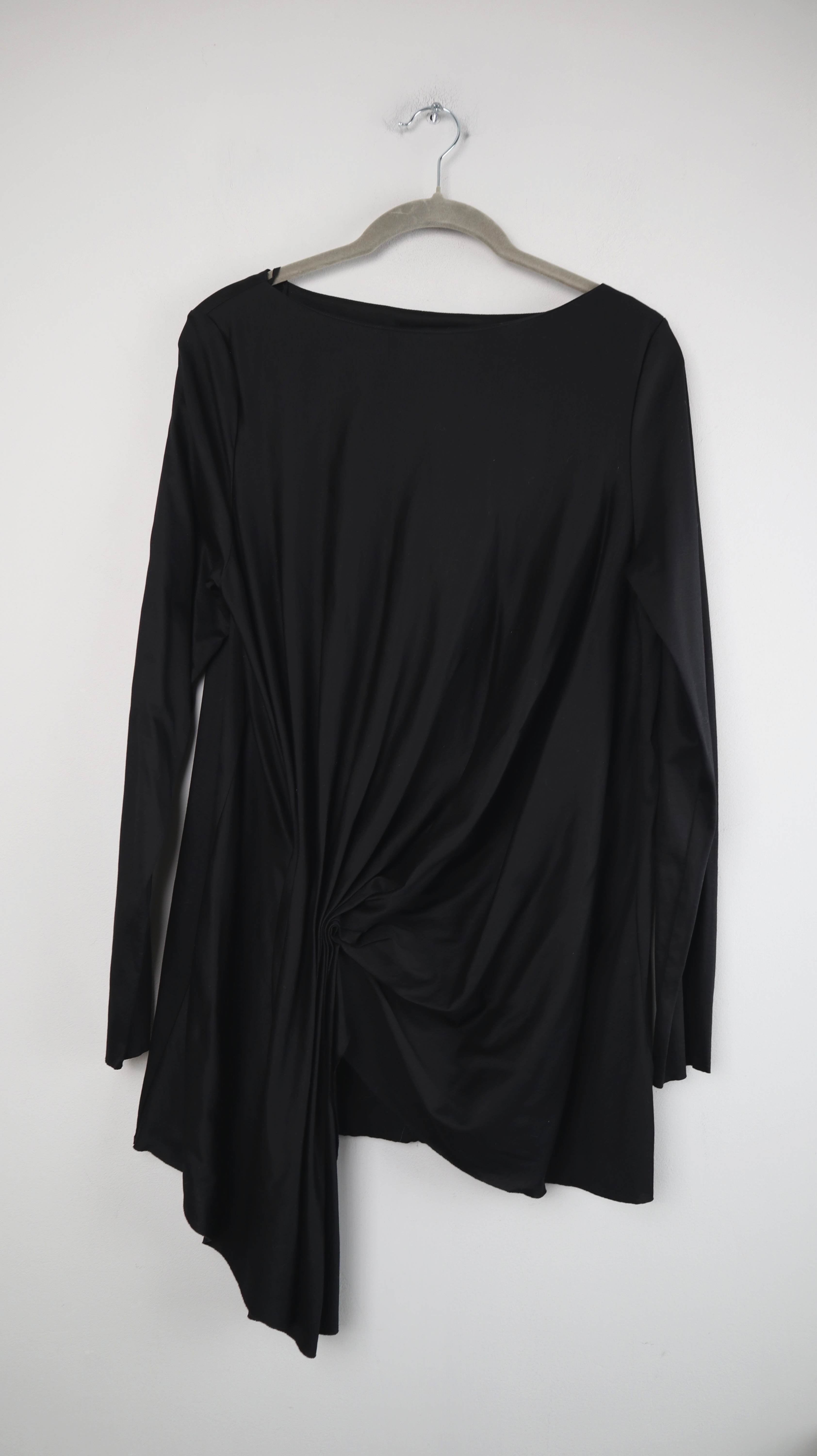 Cos Shirt schwarz basic Longsleeve 38 M Asymmetrisch Pullover