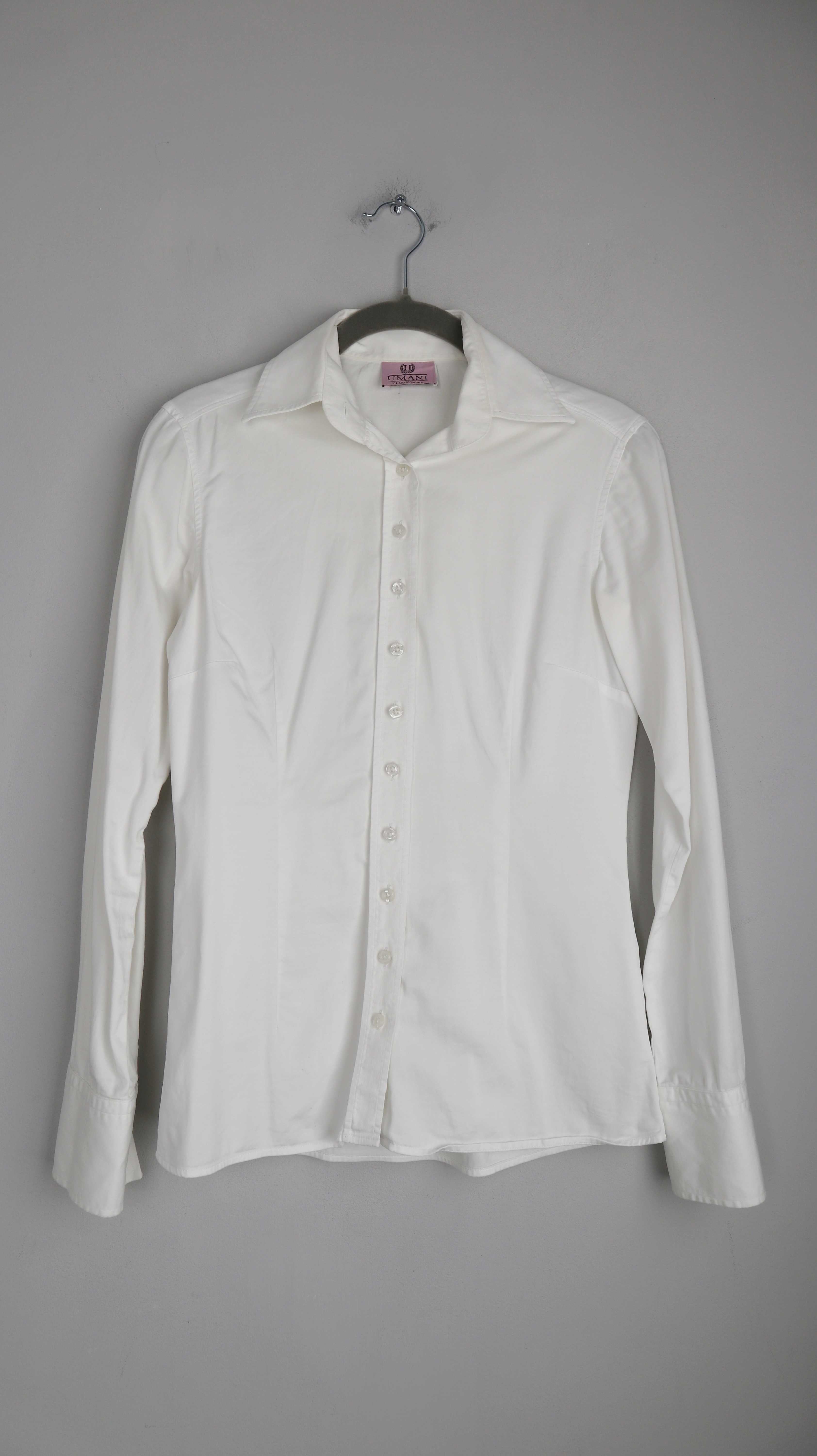 Umani Bluse weiß weiss XS Hemd Shirt basic Langarm 36 S
