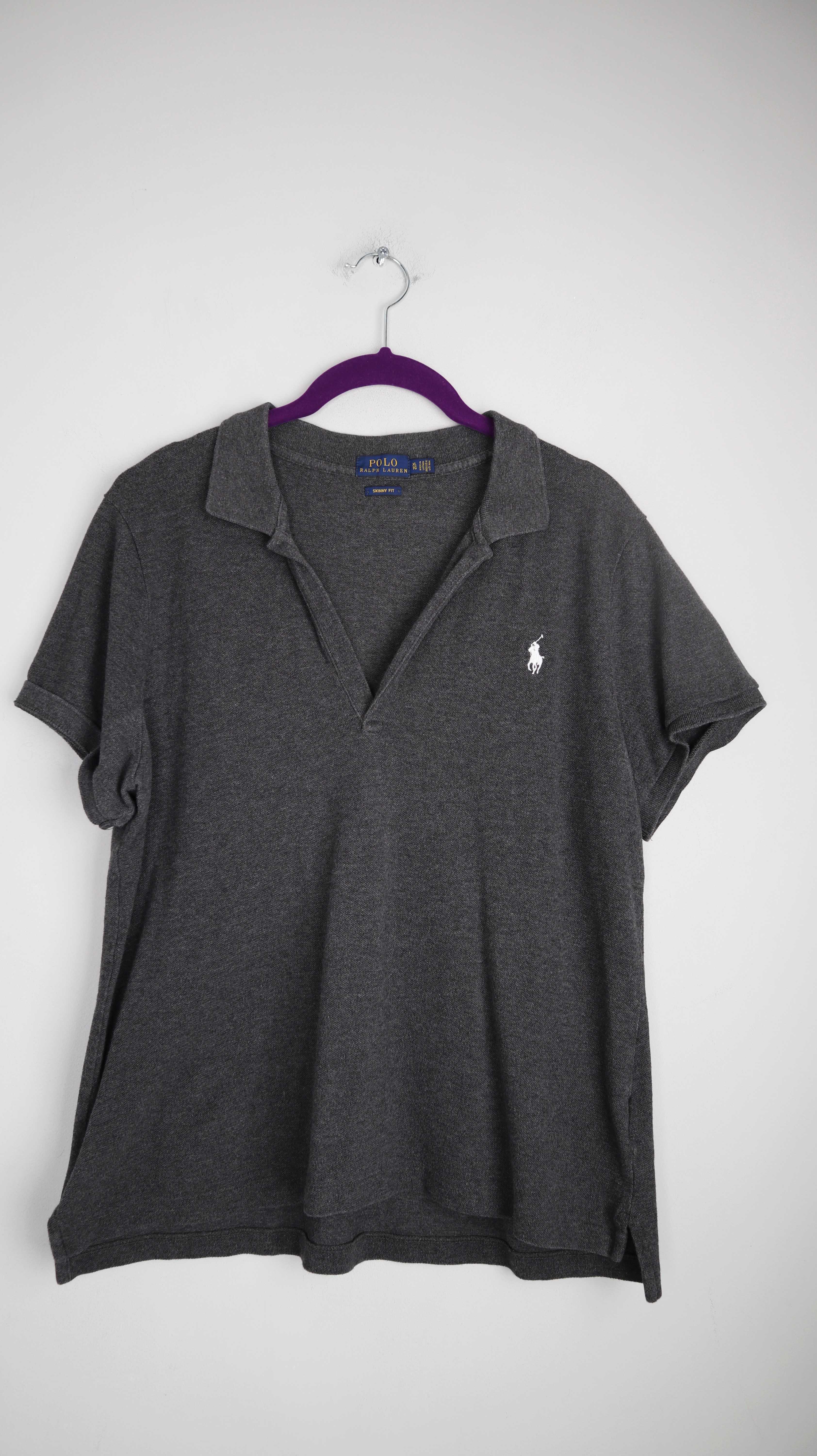 Polo Ralph Lauren Shirt Poloshirt Grau XL Skinny fit basic einfarbig
