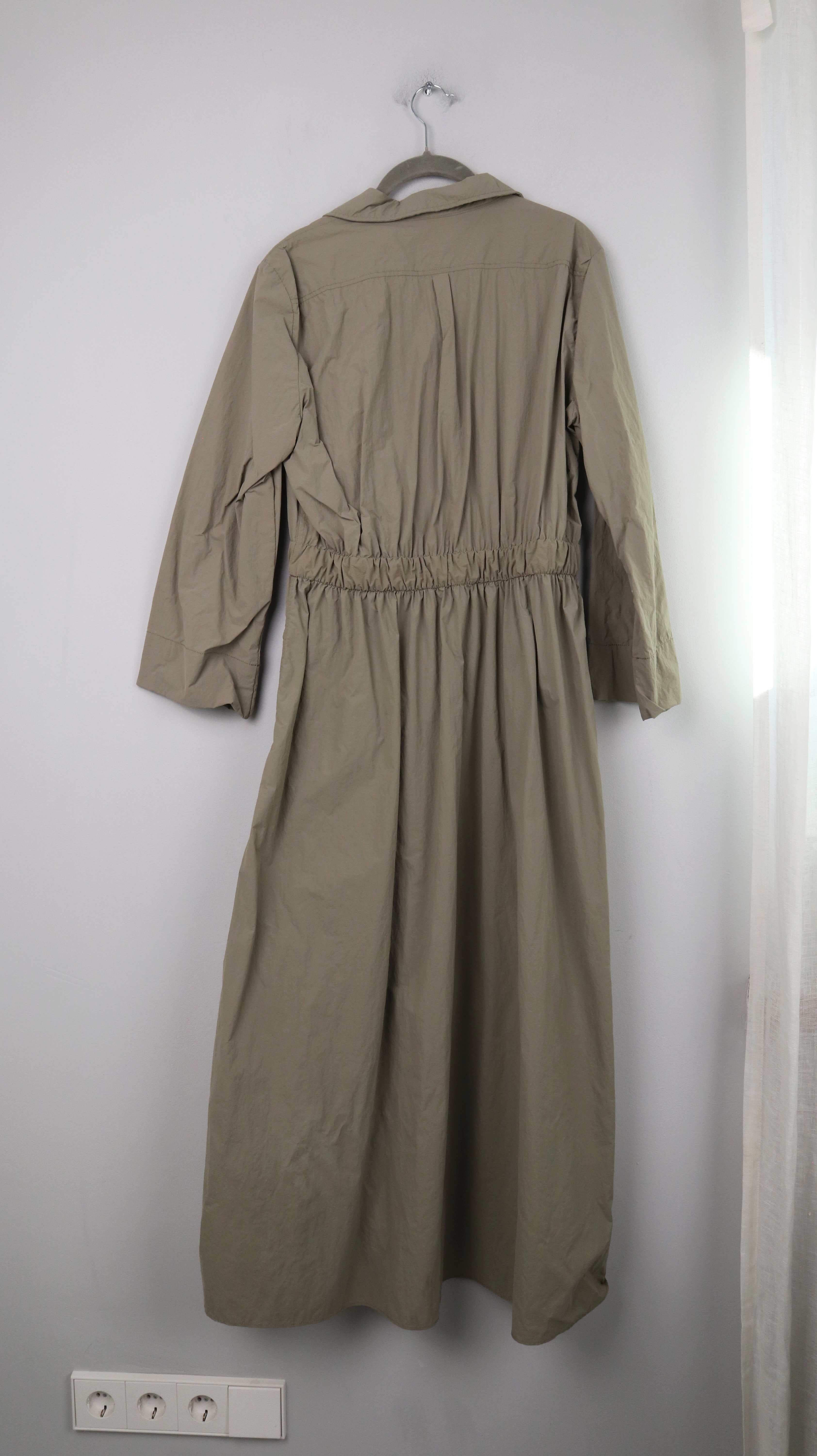 Zara Kleid Grün 40 L Maxi Maxikleid Khaki Olivgrün