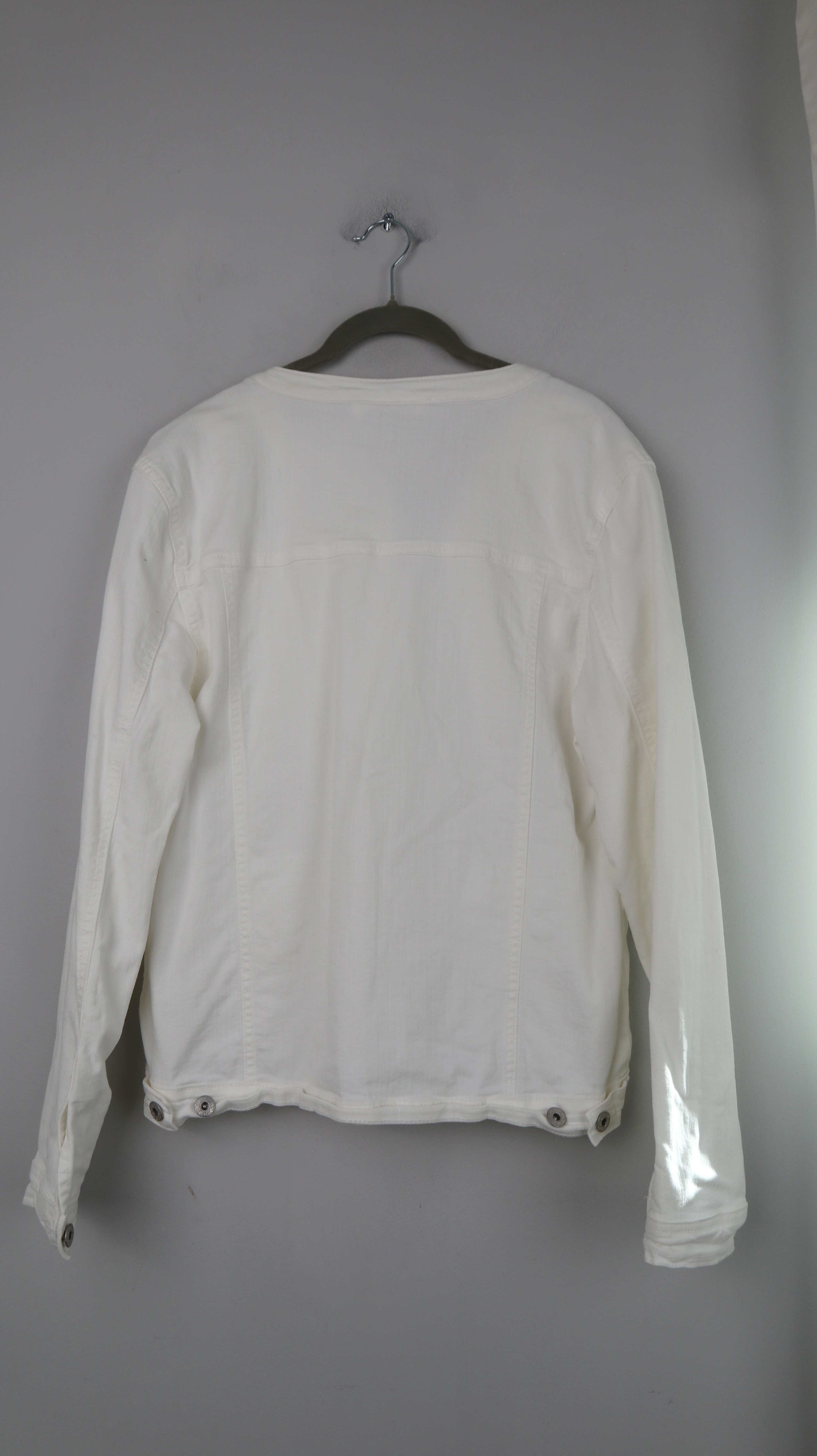 Gina Jeansjacke weiß basic 44 Sommerjacke Blazer Einfarbig