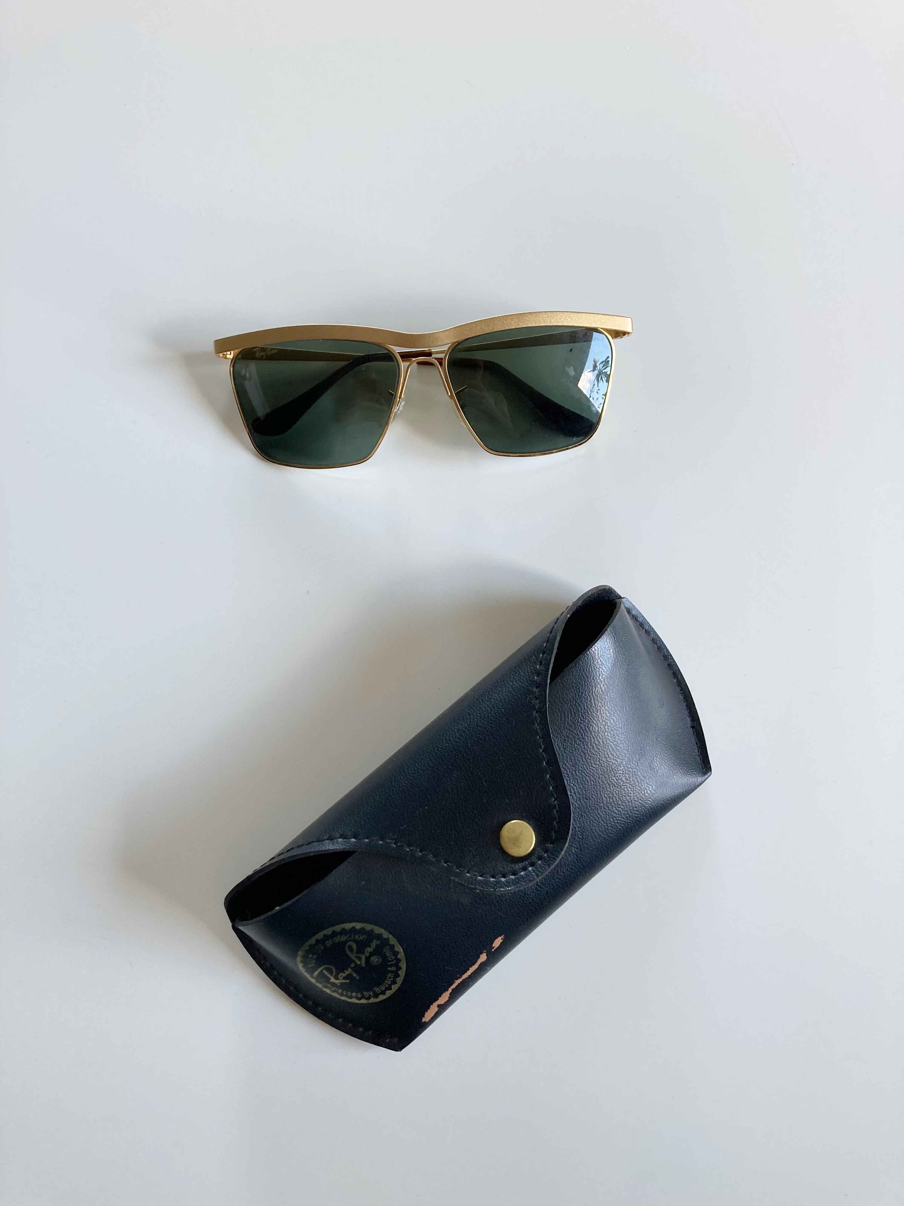 Ray Ban B&L Olympian Sonnenbrille schwarz gold W1301 Woar Vintage Brille