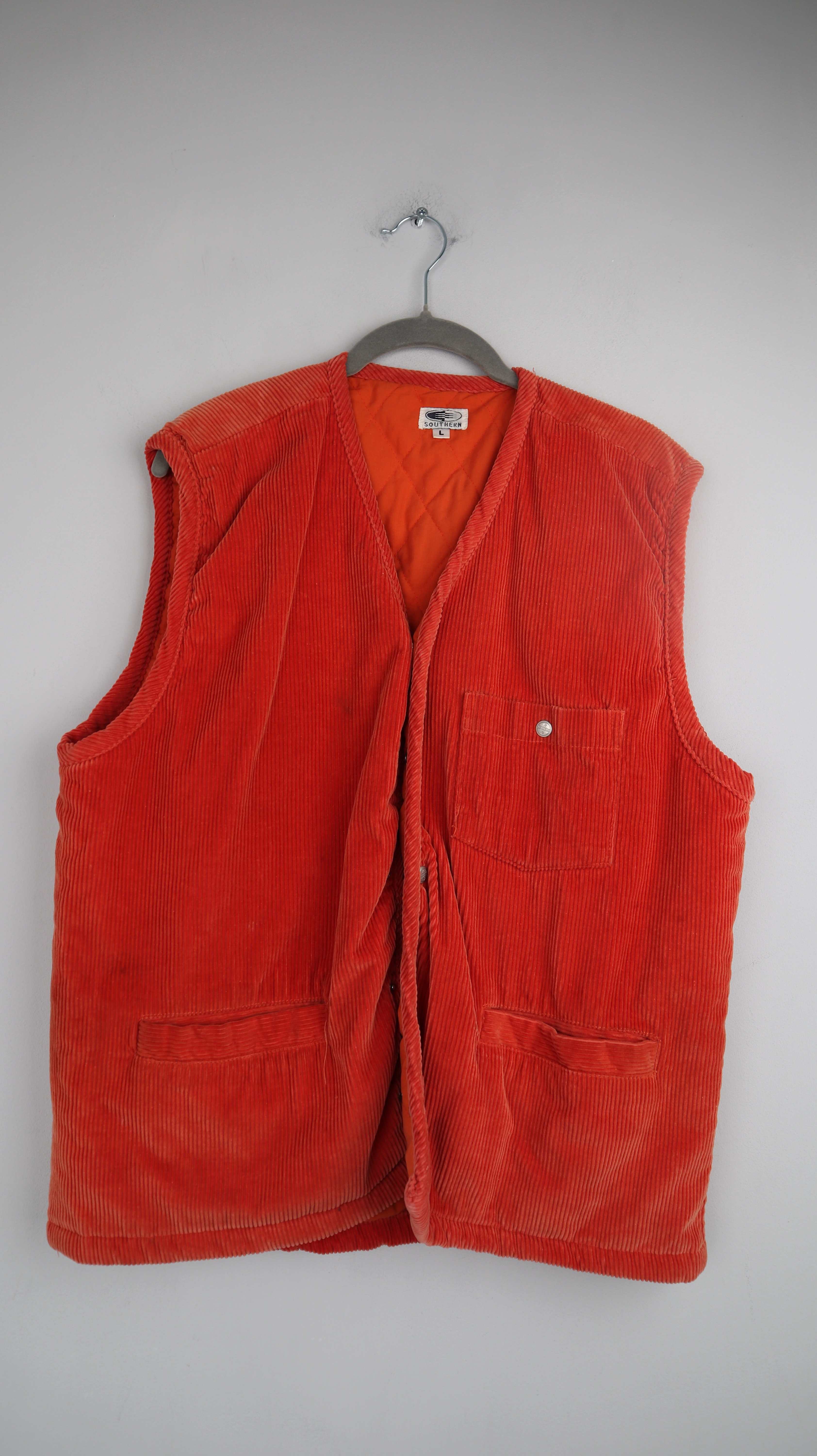 True Vintage Weste Cord Cordweste Orange 40 L Southern Oberteil