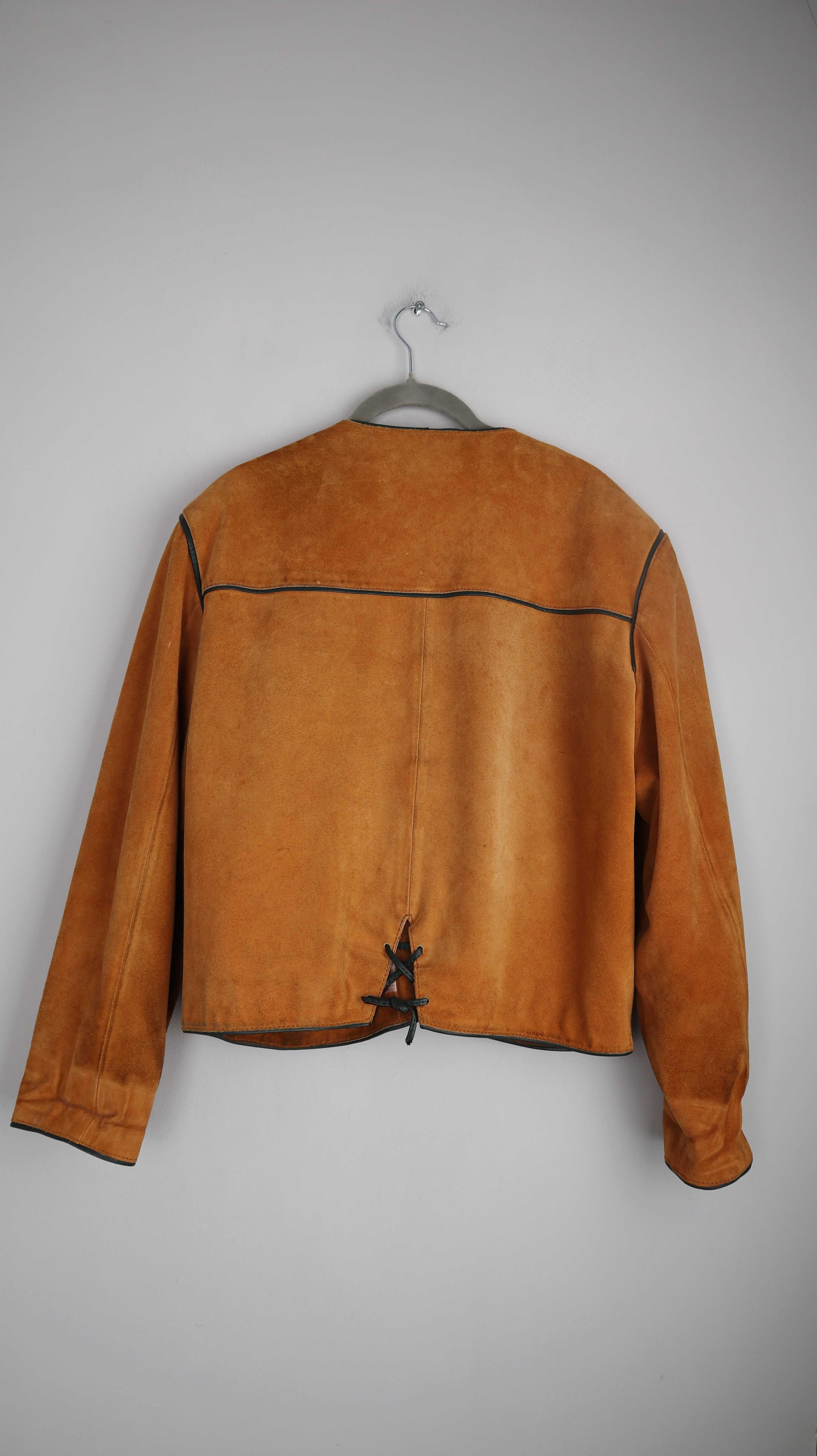 True Vintage Lederjacke Braun 38 M Wildleder bayrisch Oktoberfest