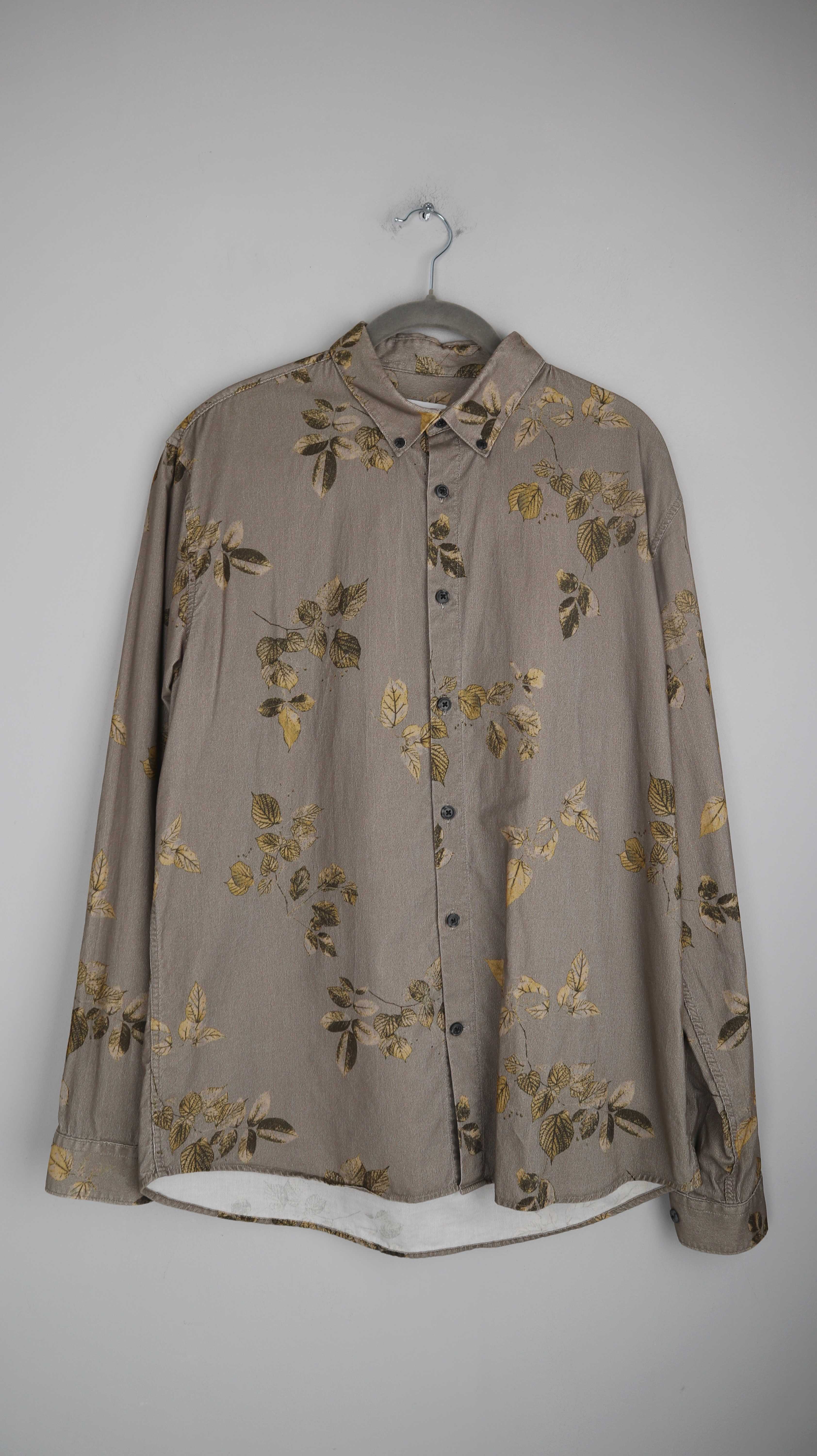 Lindbergh Hemd Samt Samthemd gemustert L 41/42 Grün Khaki