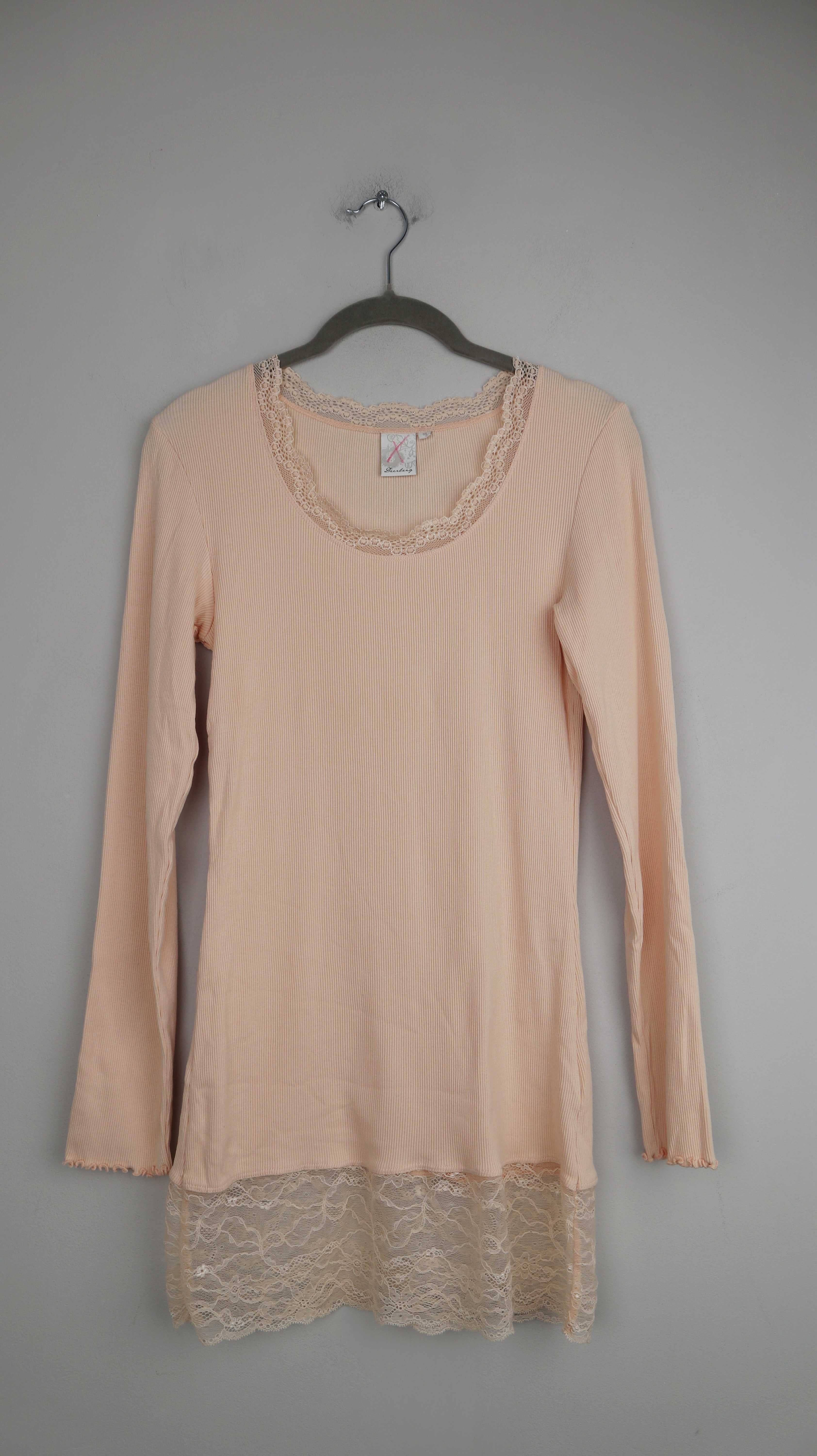 Deerberg Shirt Longsleeve Rosa 38 M Spitze ripped Oberteil Underwear