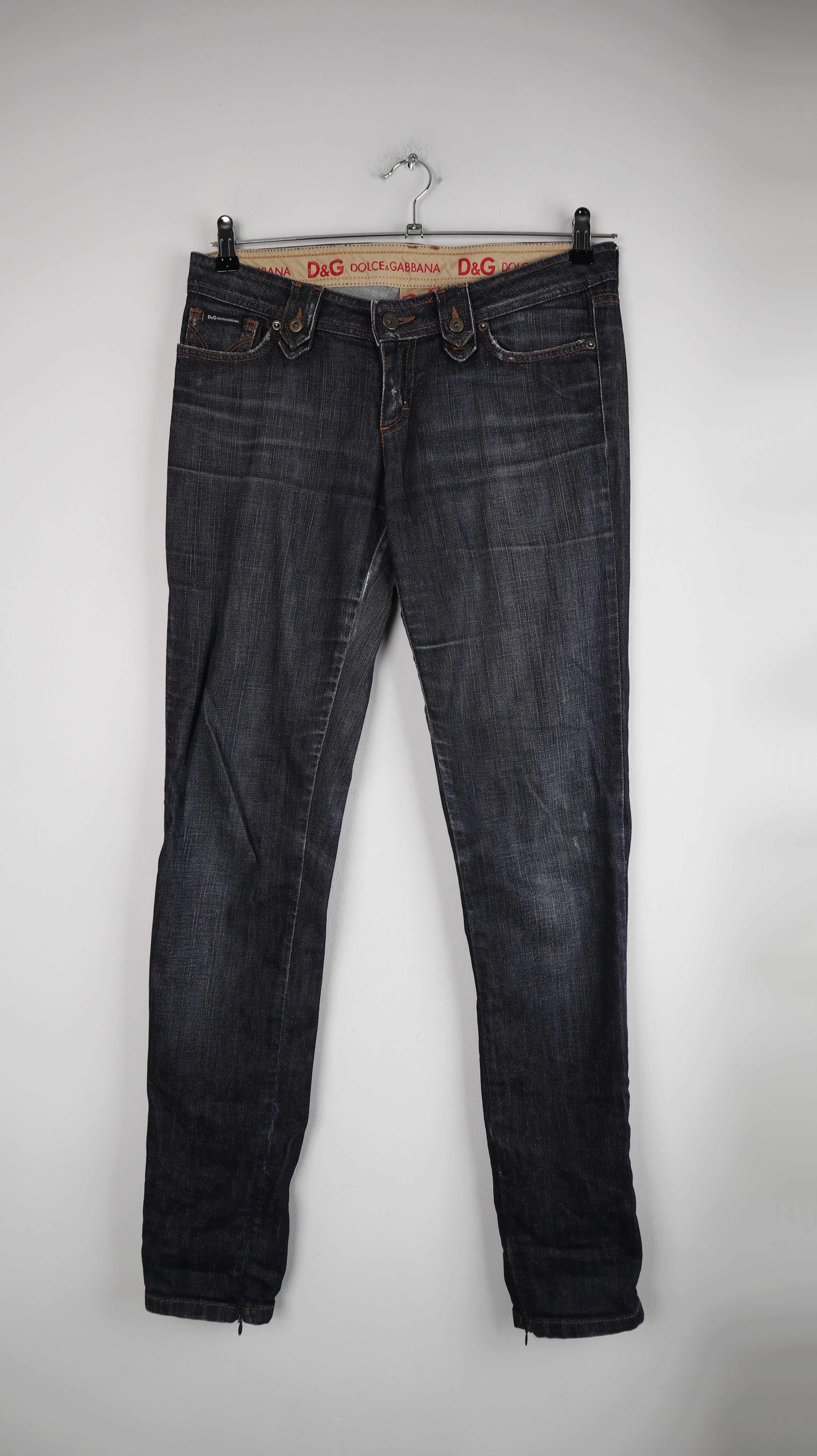 D&G Jeans Hose denim blau 28 38 M slim fit mid waist Vintage 90s
