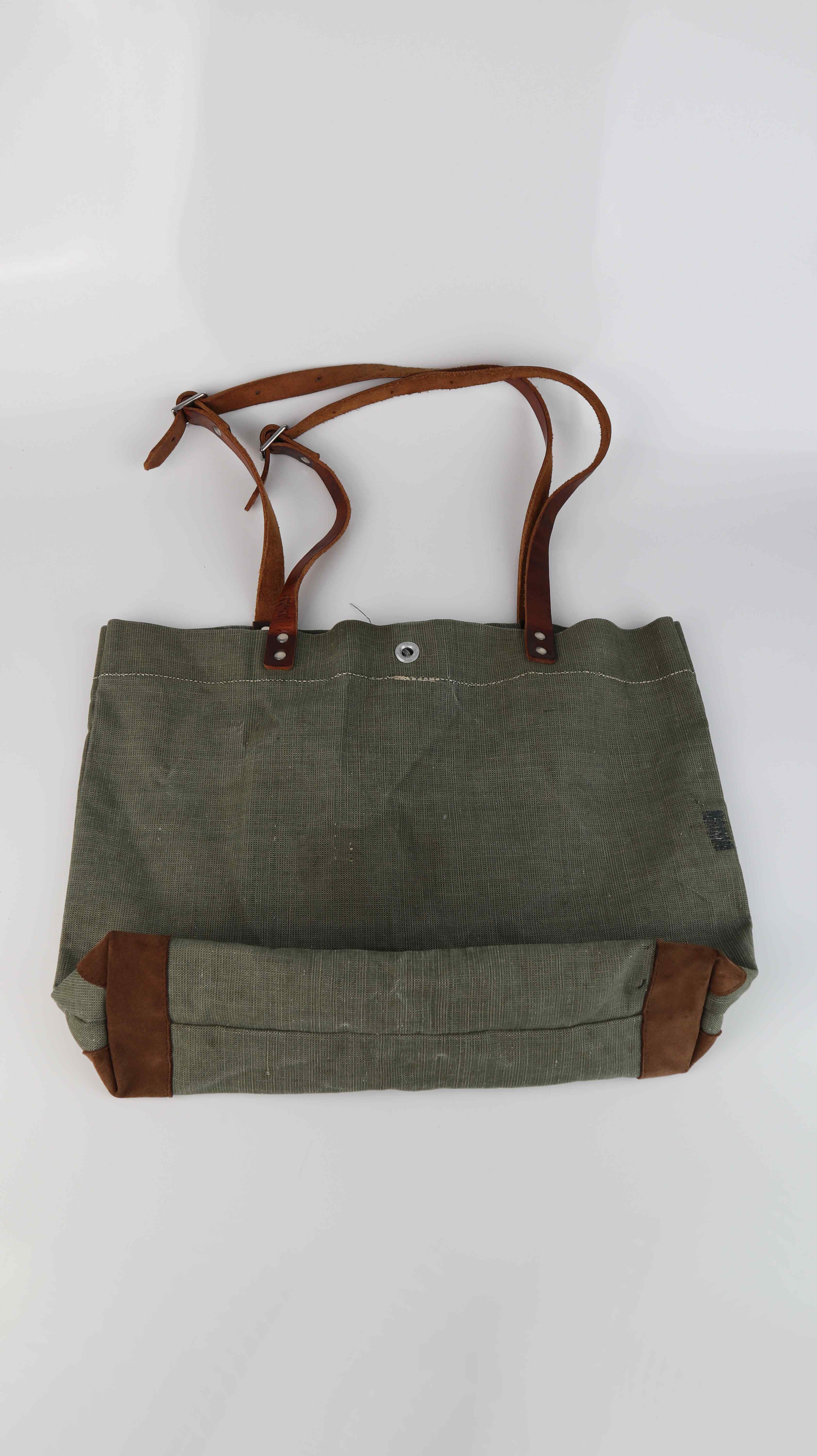 HACK Segeltuchtasche Tasche Schultertasche grün Khaki Shopper Einkaufstasche