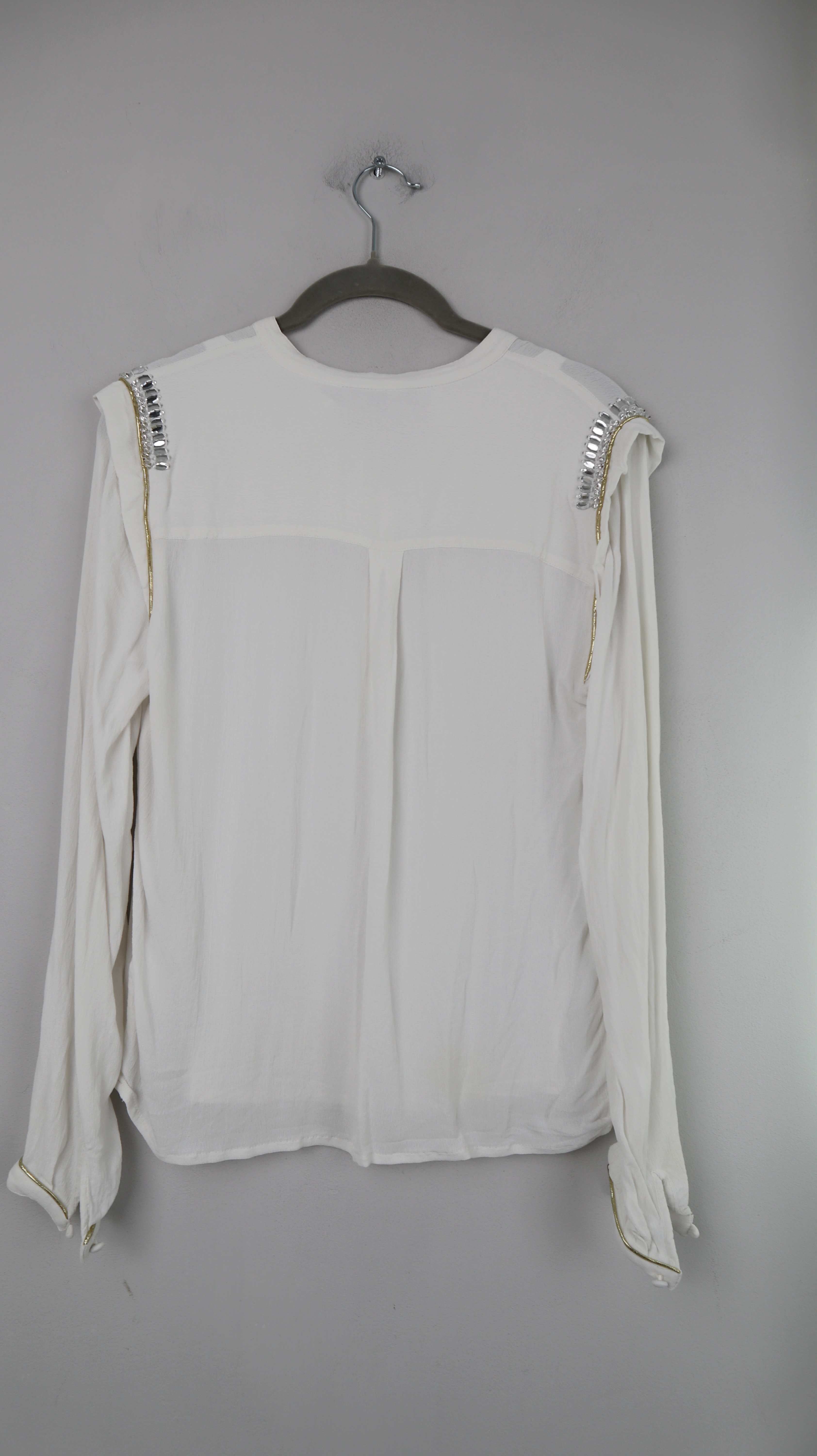 Limited Collection Bluse weiß 38 M Perlen bestickt Hippie Bohemian