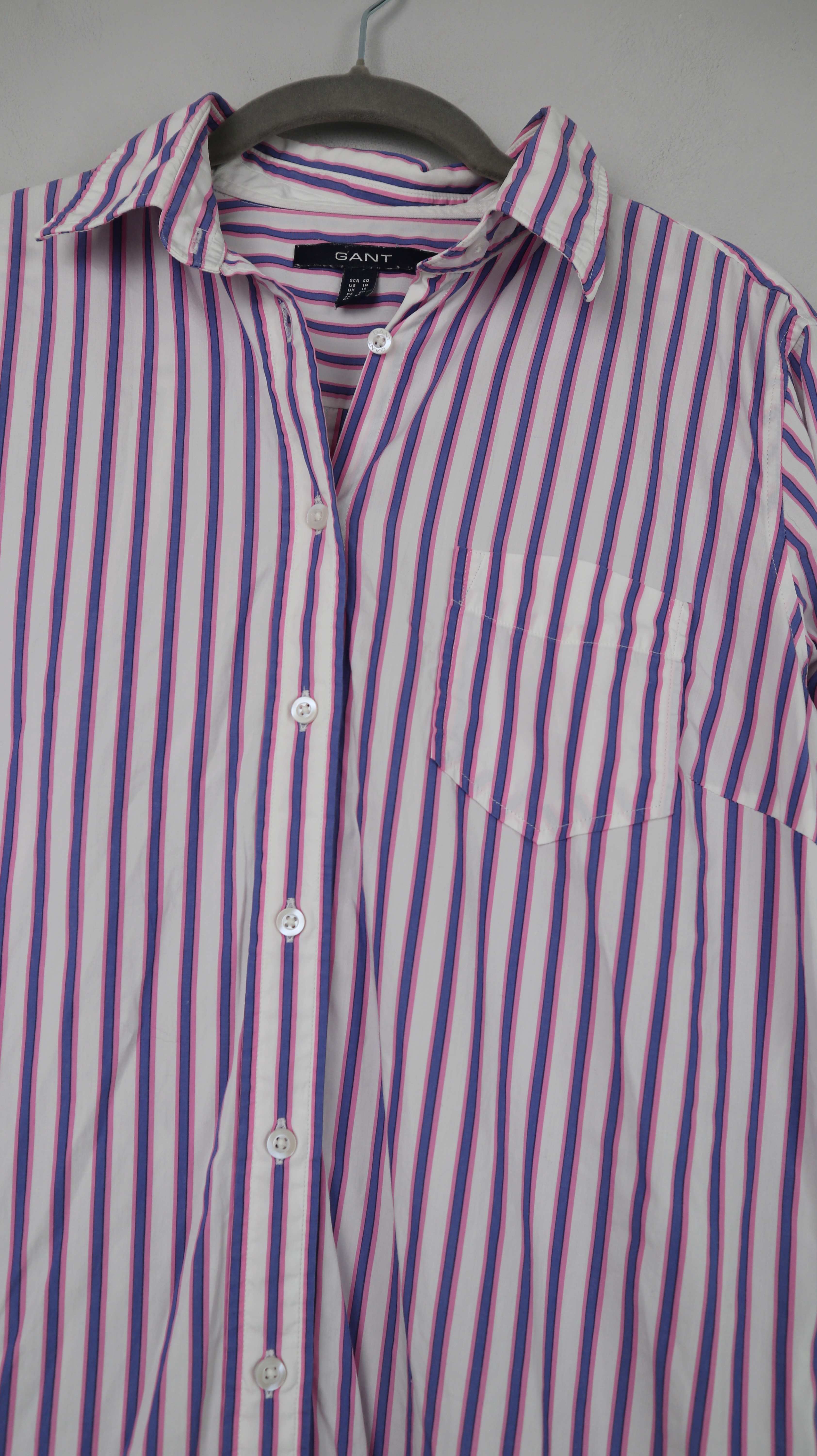 GANT Bluse blau rosa gestreift Streifenbluse Hemd basic 38 M