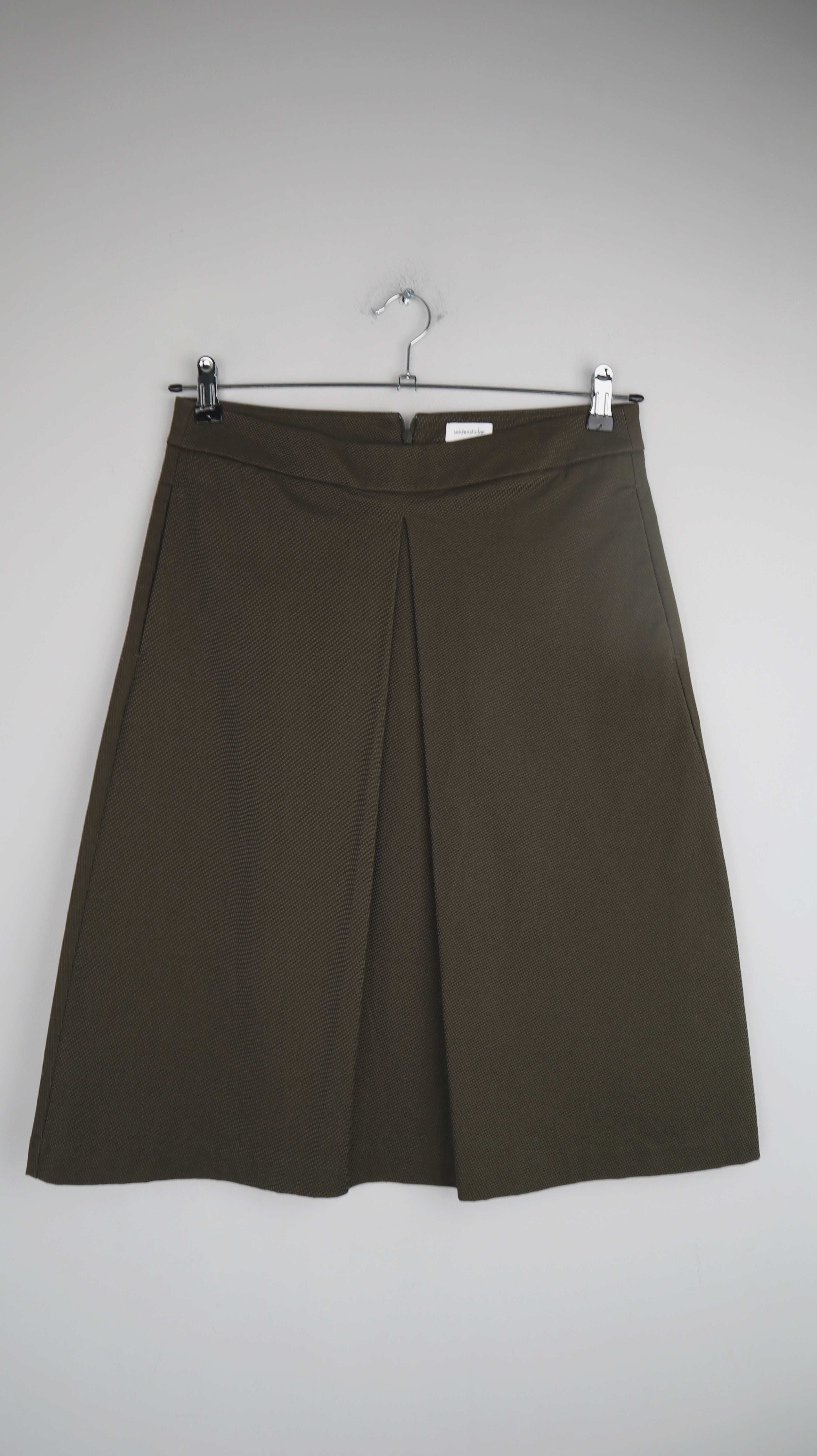 Seidensticker Rock Grün A-Linie Khaki Dunkelgrün 38 M Midirock