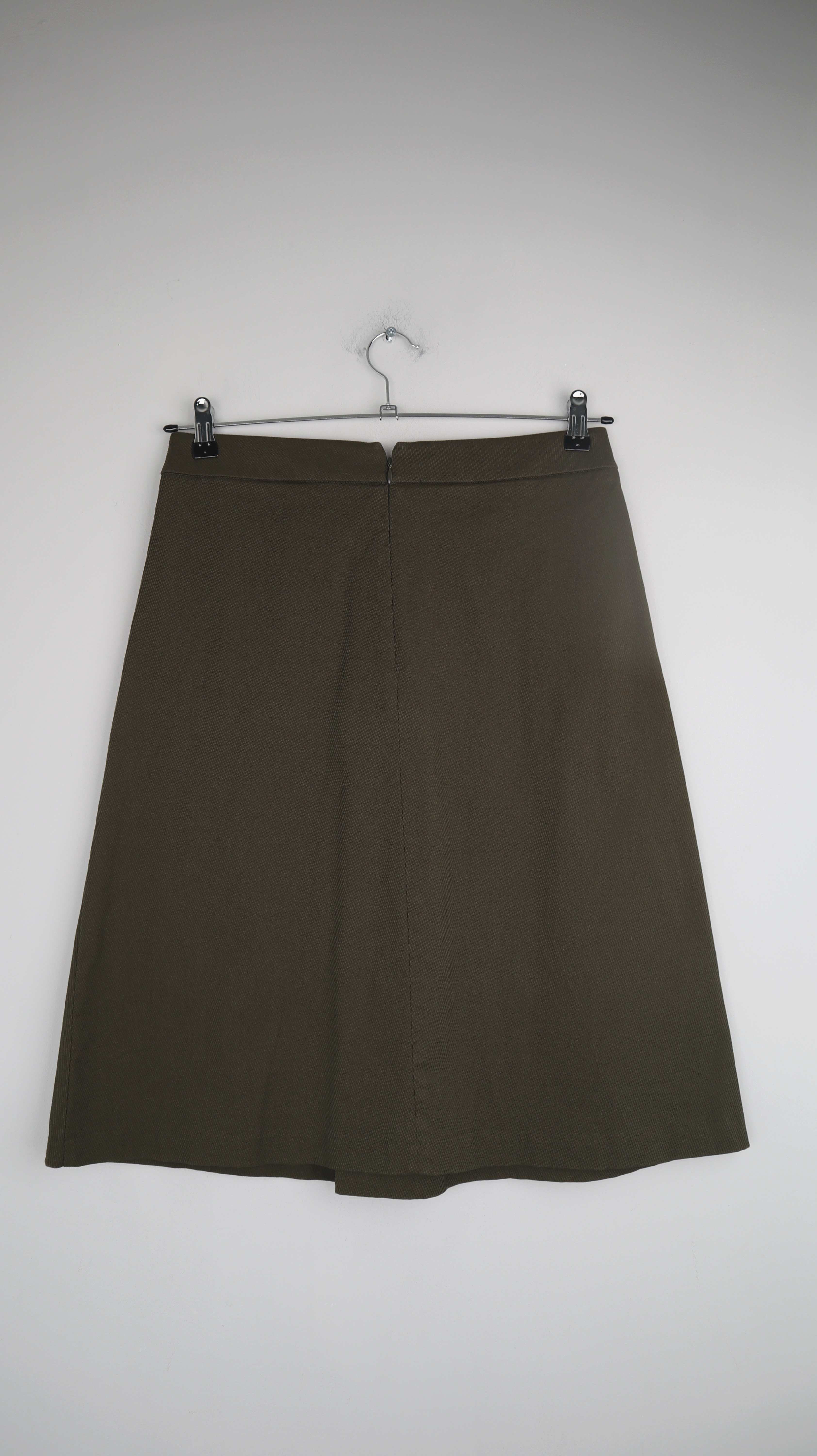 Seidensticker Rock Grün A-Linie Khaki Dunkelgrün 38 M Midirock